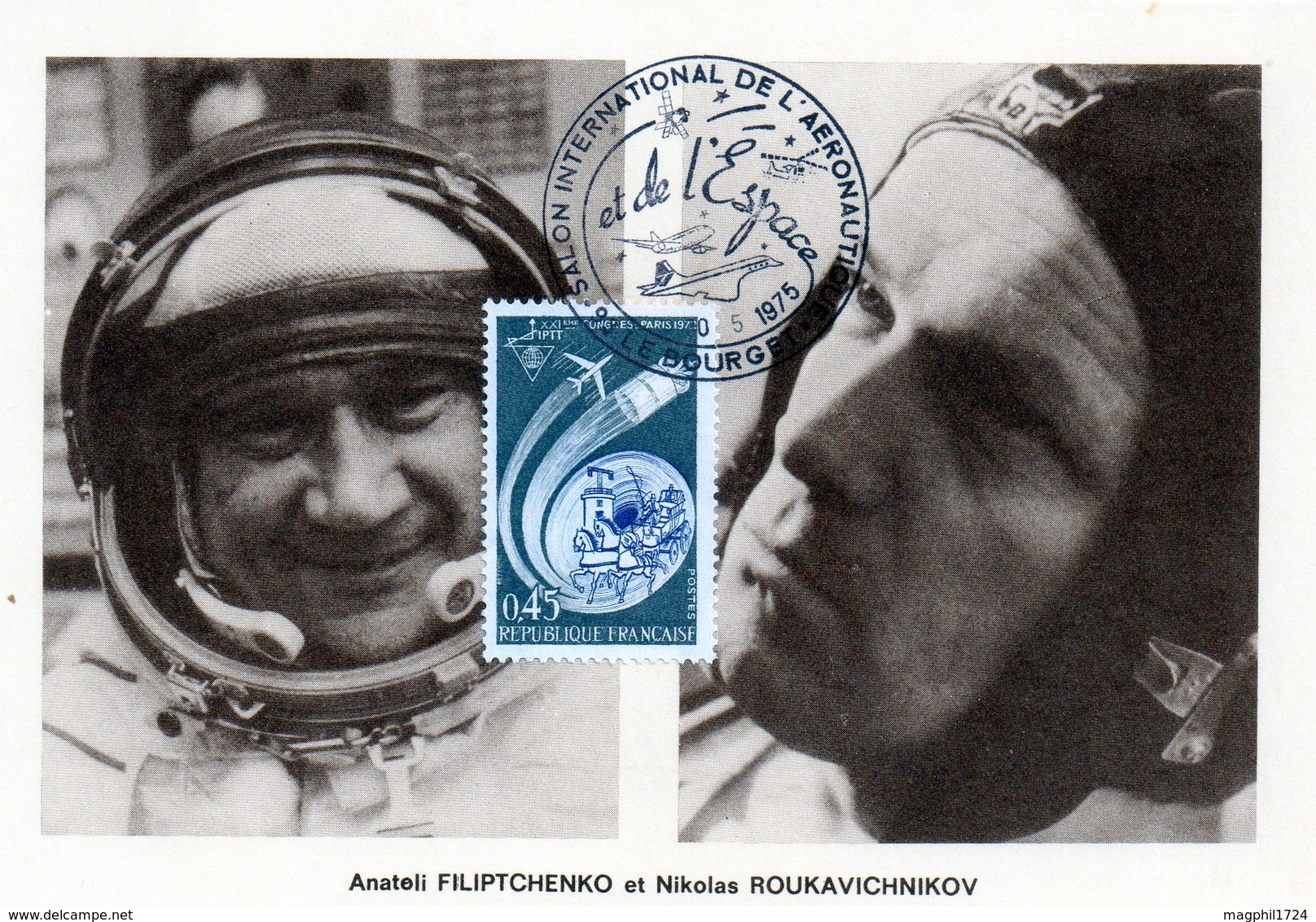 Carte 1er Jour  Soyouz 16   ( 2-12--1974)-  Anatoli Filiptchenko Nikolas Roukavichnikov. - Espace