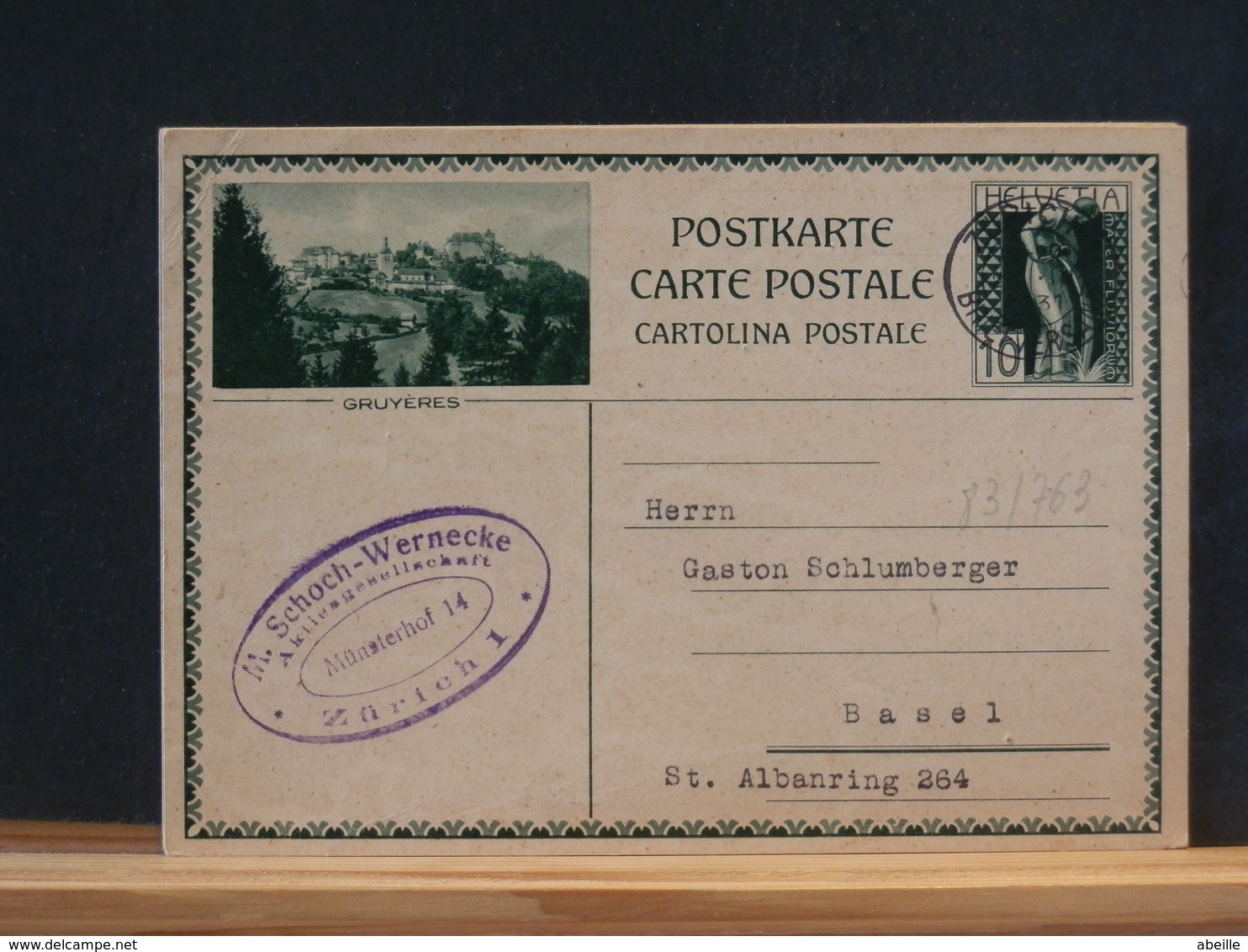 83/763 CP SUISSE  ILLUSTREE 1931 - Interi Postali