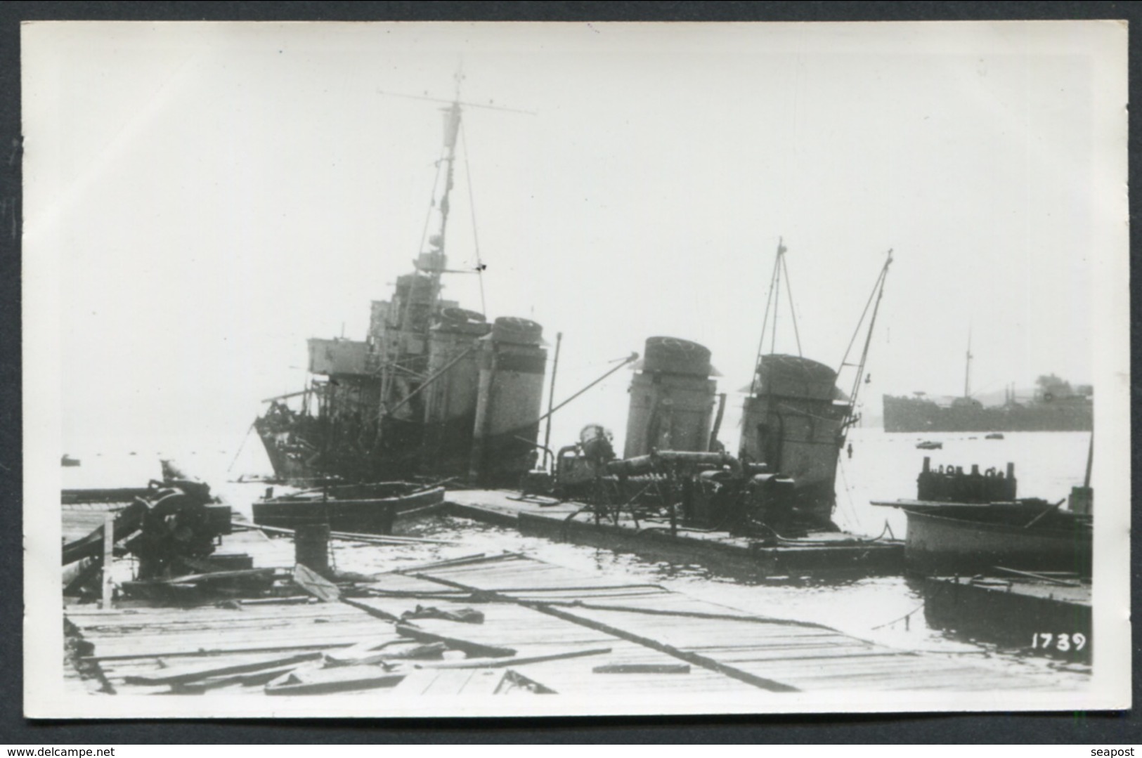 PHOTO -- SAUVETAGE -- DESTROYER FRANCAIS -- DATE, ENDROIT & BATEAU INCONNU - Guerre