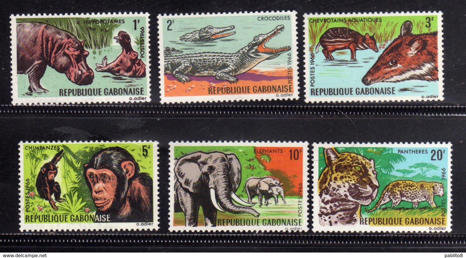 GABON GABONAISE GABOON GABUN 1967 AFRICAN FAUNA ANIMALS ANIMAUX ANIMALI AFRICANI COMPLETE SET SERIE COMPLETA MNH - Gabon (1960-...)