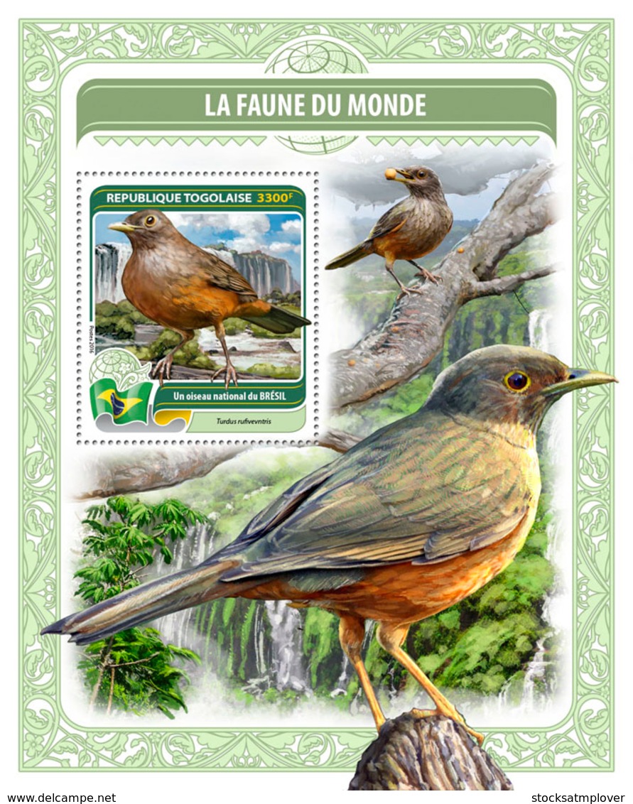 Togo  2016 Fauna  The World  ,National Bird Of Brazil - Togo (1960-...)