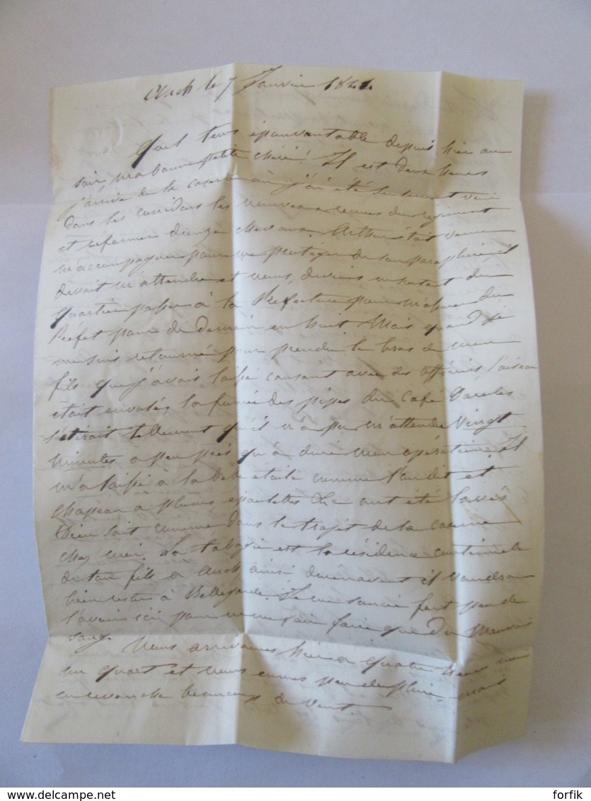 Lettre Auch Vers Château De Bellegarde (Gers) - Chiffre-Taxe 1 Décime Et Manuscrit - 1844 - 1801-1848: Précurseurs XIX