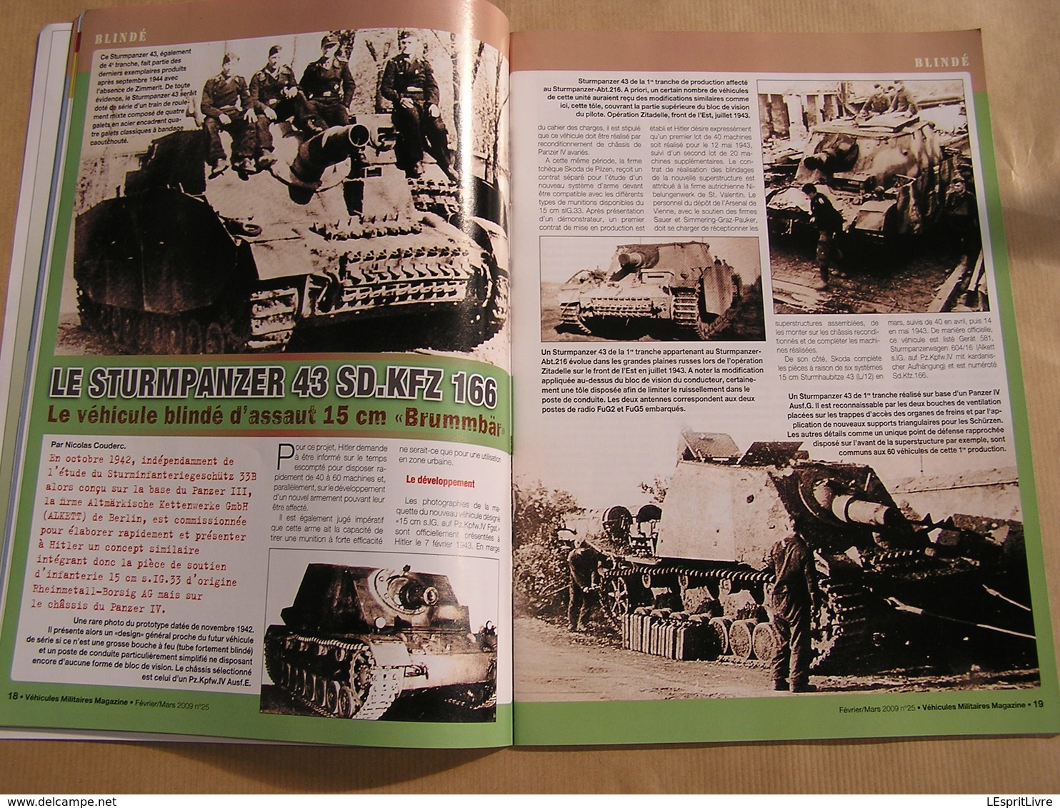 VEHICULES MILITAIRES Magazine N° 25 Guerre 40 45 Ardennes 44 Char Brummbär Moto 750 Terrot Vatt Camion Renault 6 Ton