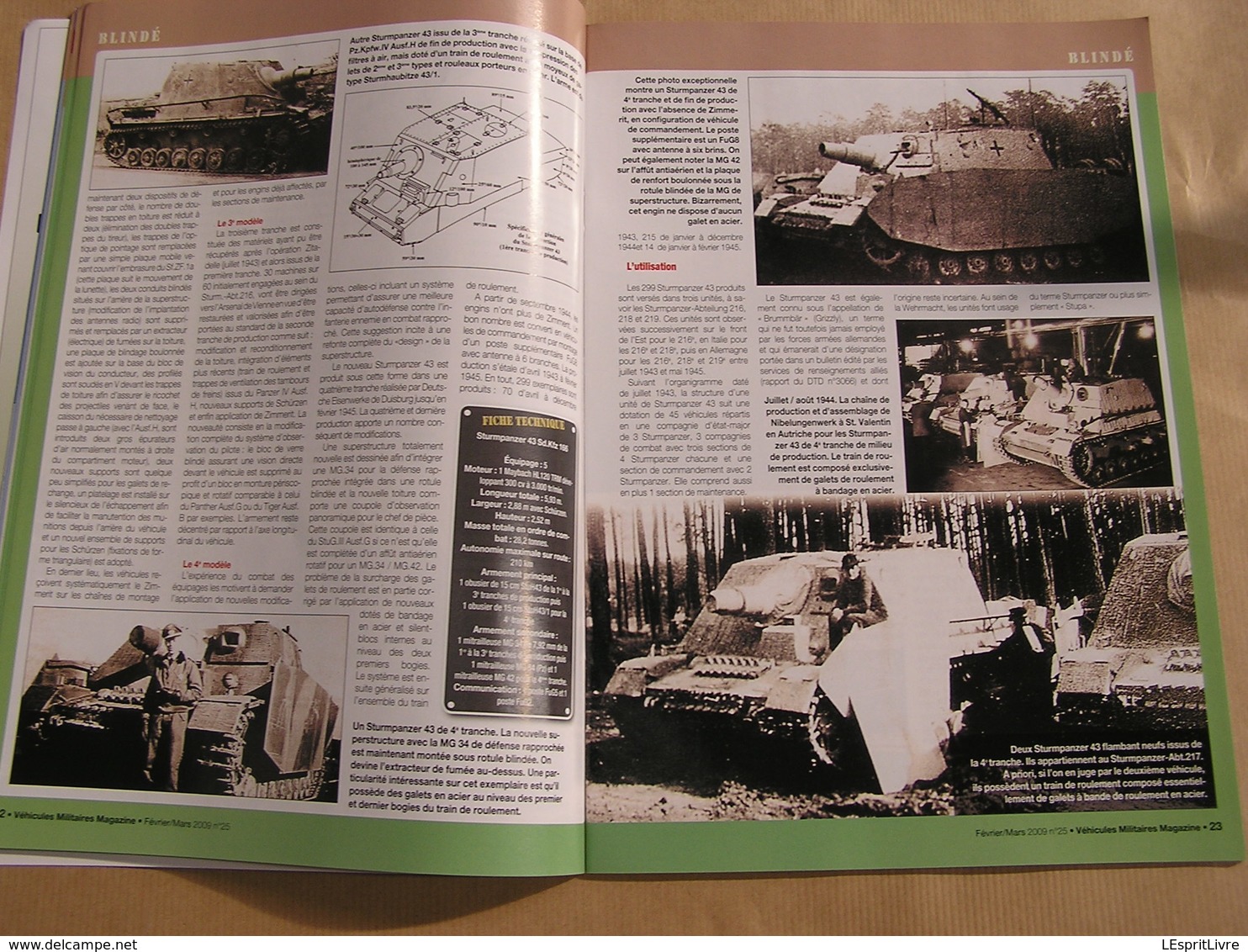 VEHICULES MILITAIRES Magazine N° 25 Guerre 40 45 Ardennes 44 Char Brummbär Moto 750 Terrot Vatt Camion Renault 6 Ton