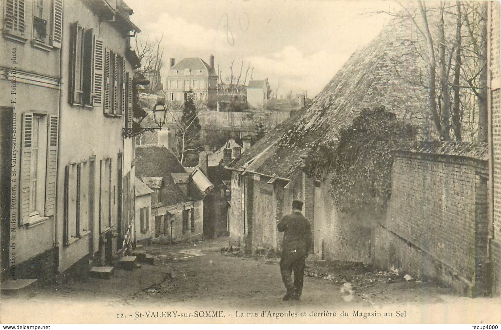 80 SAINT VALERY SUR SOMME La Rue D'argoules Et Derrière Du Magasin De Sel  2scans - Saint Valery Sur Somme