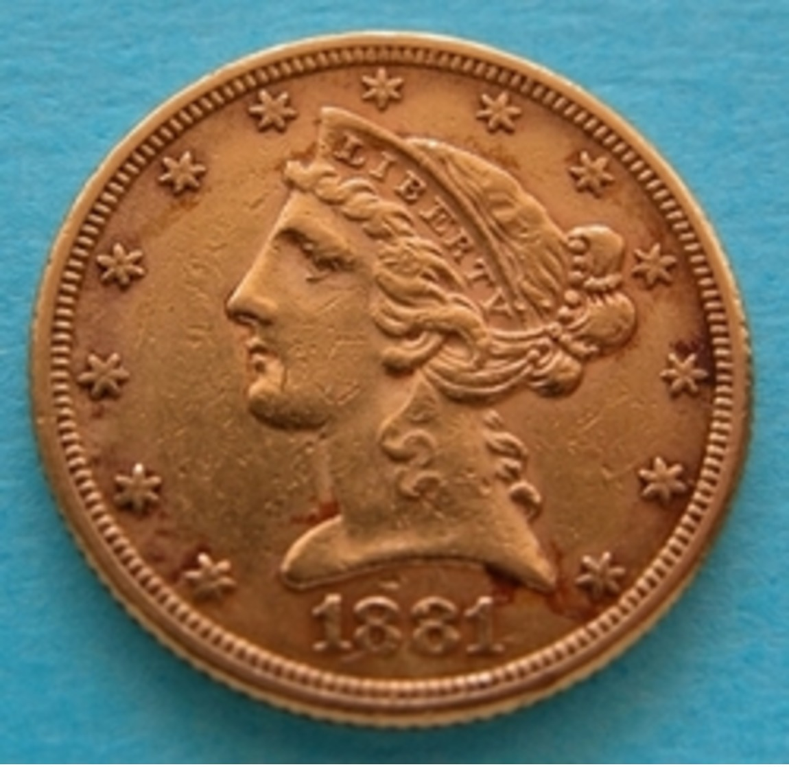 STATI UNITI  5  Dollari 1881  Gold Oro   "Testa Coronata" - 5$ - Half Eagles - 1866-1908: Coronet Head (Testa Coronata)