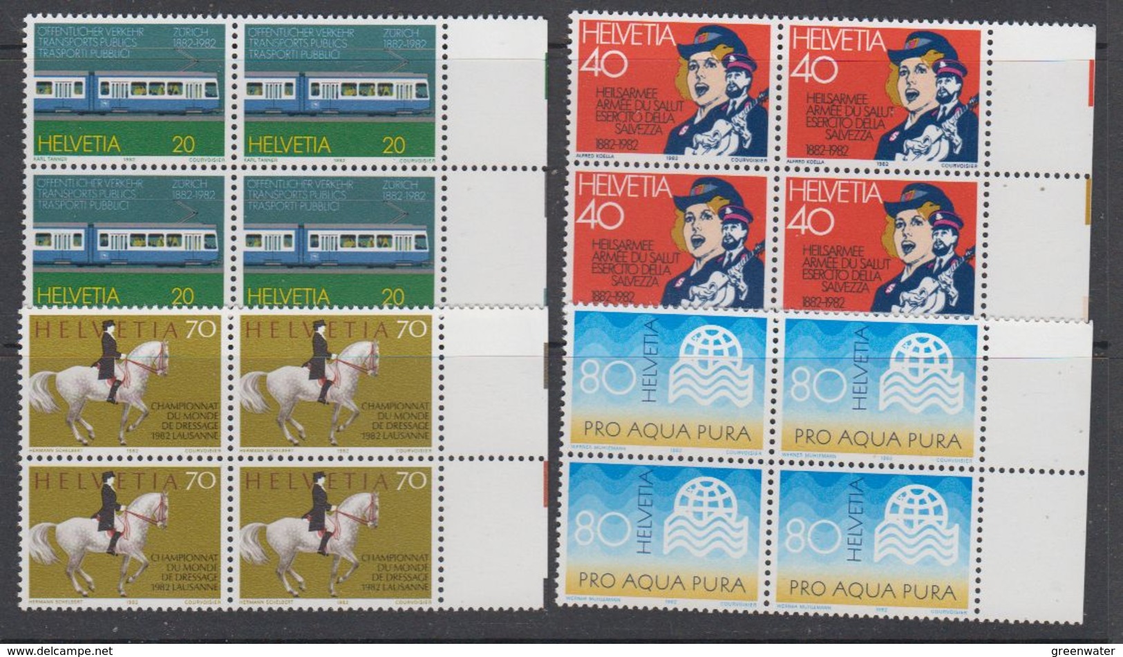 Switzerland 1982 Commemoratives 4v  Bl Of 4 ** Mnh (42215E) - Ongebruikt