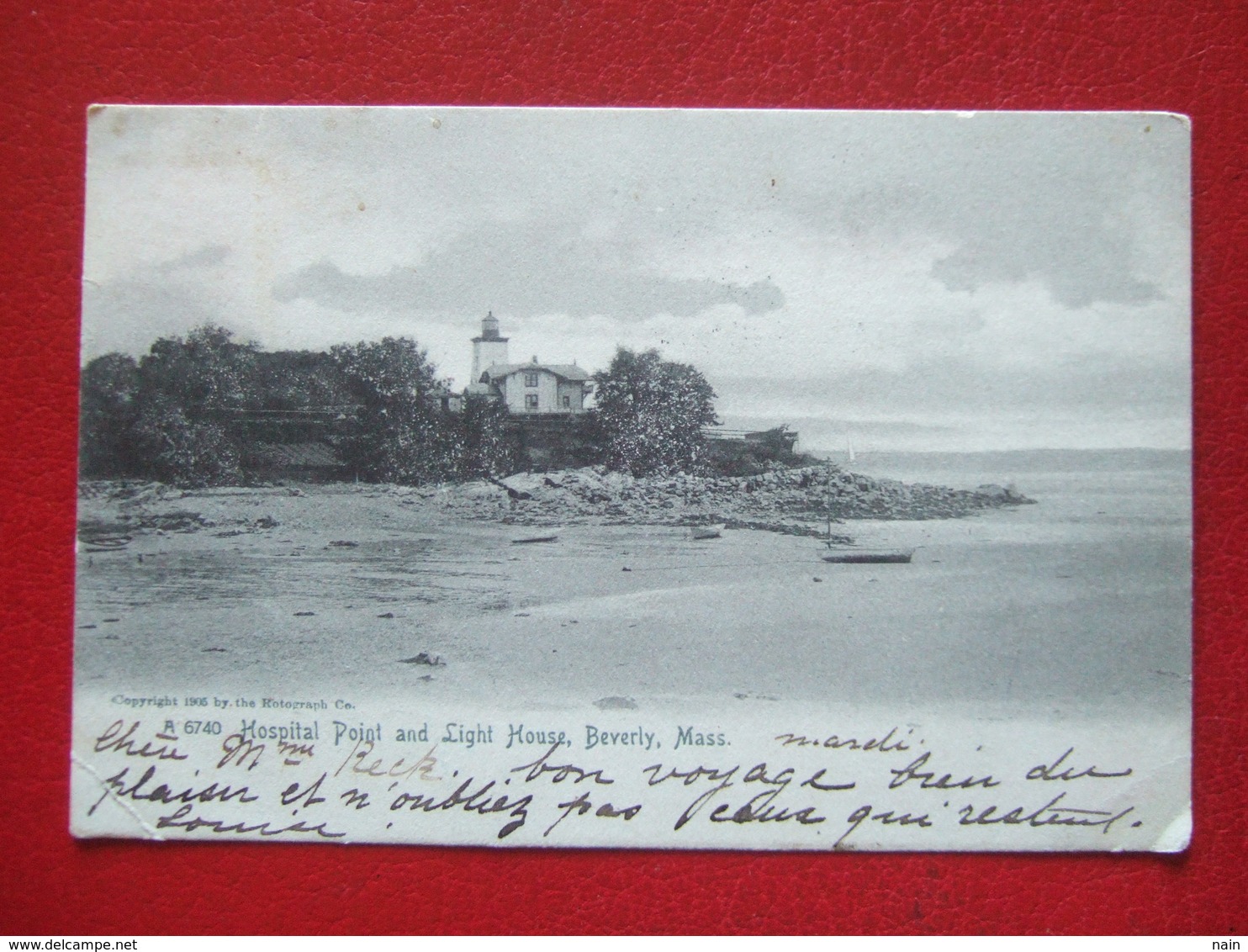 ETATS UNIS - BEVERLY - HOSPITAL POINT AND LIGHT HOUSE  -  ENVOYEE  EN  1906 A BORD DU : GASCOGNE - VOIR SCANS.... - Autres & Non Classés