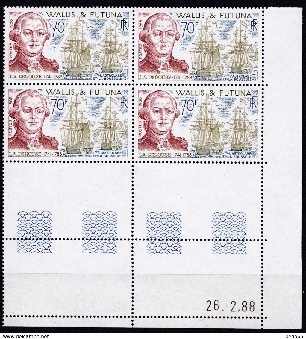 WALLIS ET FUTUNA   N° 376  NEUF** LUXE SANS CHARNIERE / MNH COIN DATE 26.2.88 - Unused Stamps