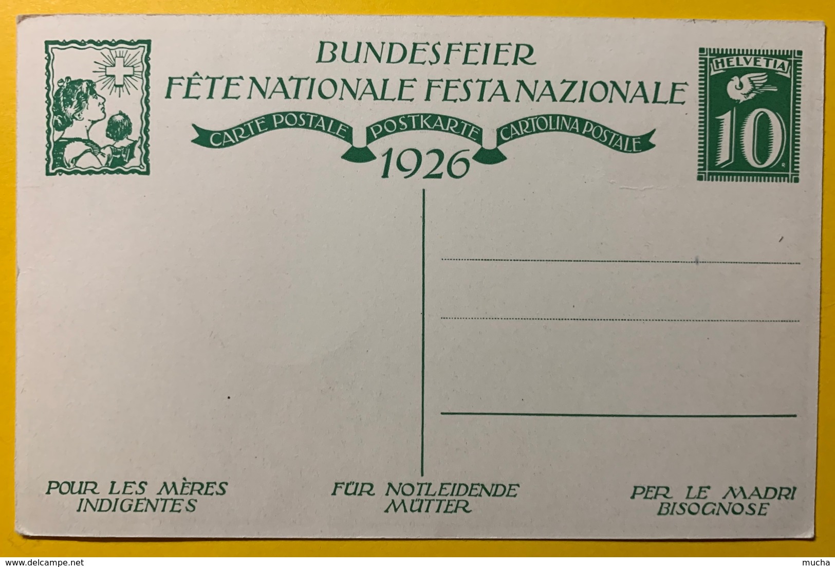 8112 - Carte Fête Nationale 1926  No 45 Mère Non Circulée - Entiers Postaux