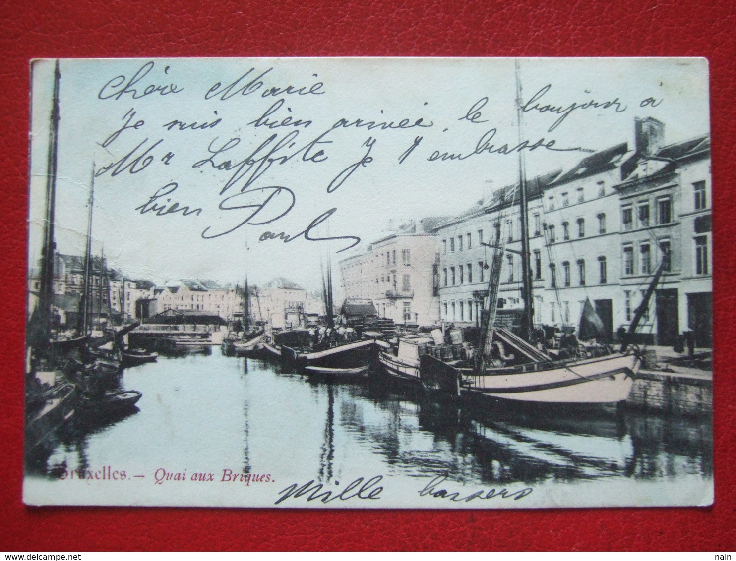 BELGIQUE - BRUXELLES - " QUAI AUX BRIQUES " -CARTE PIONNIERE .... - Transport (sea) - Harbour