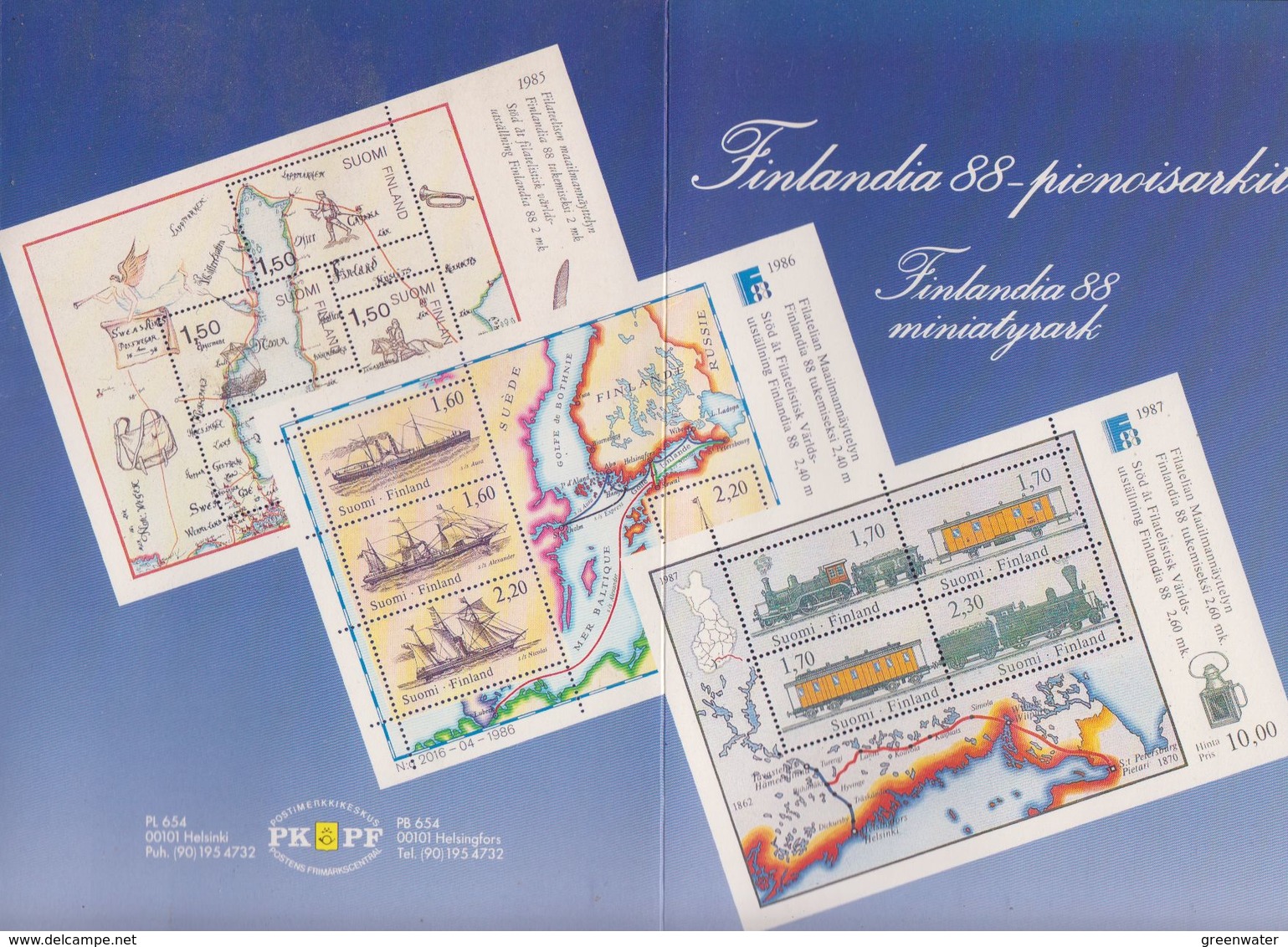 Finland 1988 Finlandia Presentation Folder With 4 M/s ** Mnh (F7704) - Ongebruikt