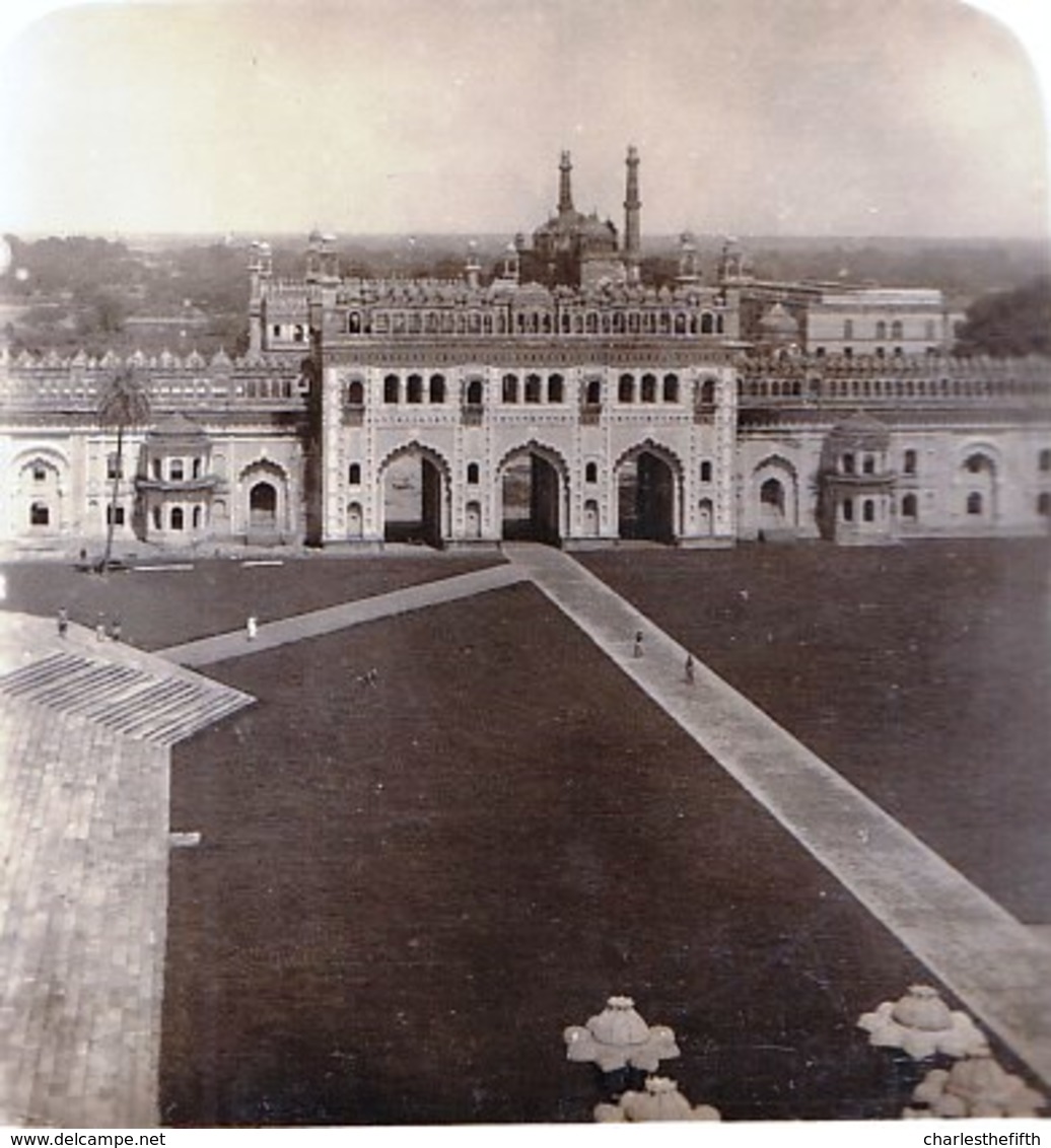 NEPAL * PHOTO STEREOSCOPIQUE HIMALAYA SIKHIM - LUCKNOW - IMAMBARA MOSCHEE - MOSQUE  * édit. STEGLITZ 1906 BERLIN - Stereo-Photographie