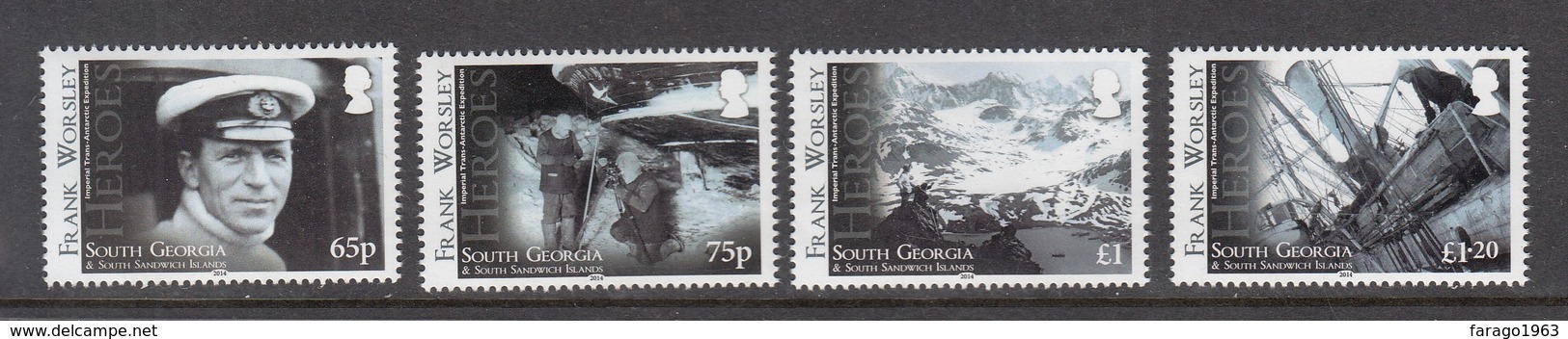 2014 South Georgia Heroes WORSLEY Complete Set Of 4 MNH @FACE - Südgeorgien