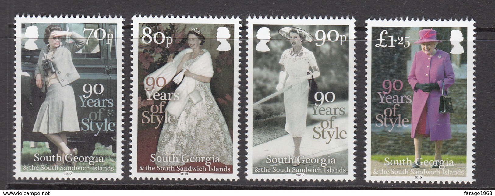 2016 South Georgia QEII Fashion Style  @ FACE VALUE Complete Set Of 4   MNH - South Georgia