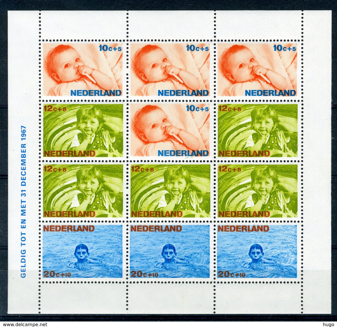 NEDERLAND 875 MNH** Blok 1966 - Kinderzegels, Levensstadia Kinderen - Blocs