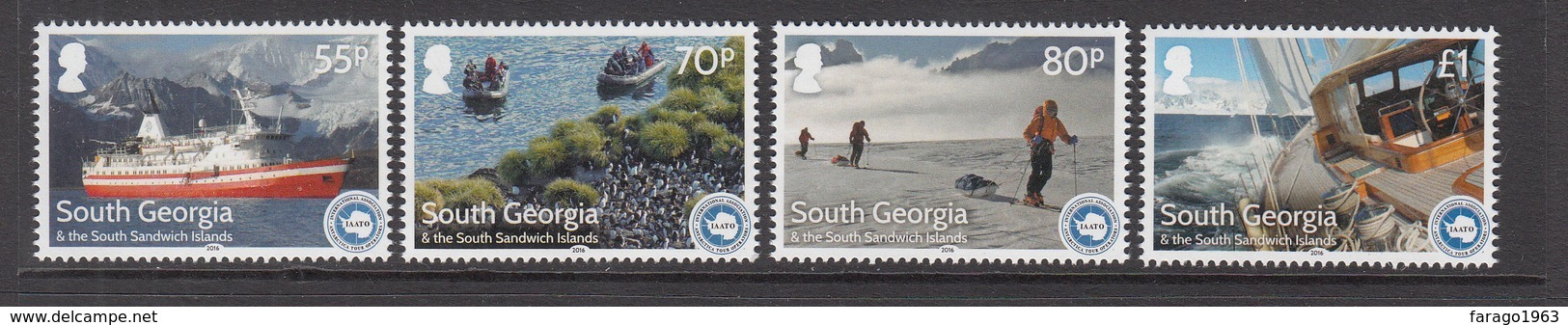 2016 South Georgia Tourism Penguins Birds Ships Tourism  @ FACE VALUE Complete Set Of 4   MNH - Géorgie Du Sud