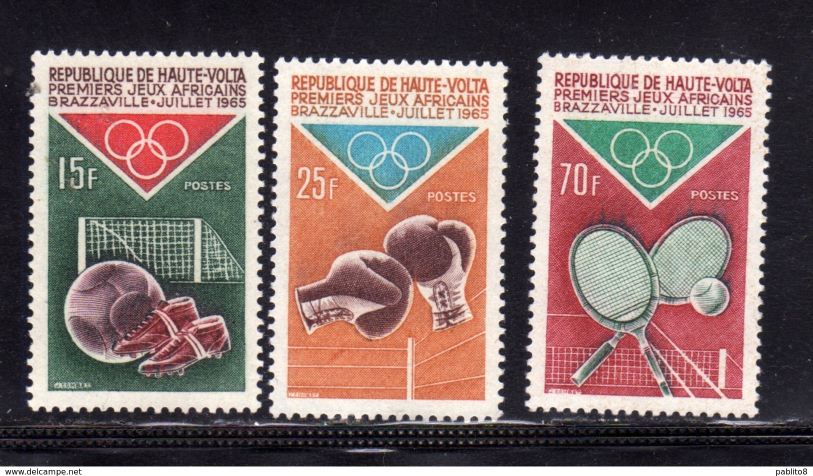 ALTO VOLTA HAUTE VOLTA UPPER VOLTA BURKINA FASO 1965 AFRICAN GAMES JEUX AFRICAINE BRAZZAVILLE FULL SET SERIE MNH - Alto Volta (1958-1984)