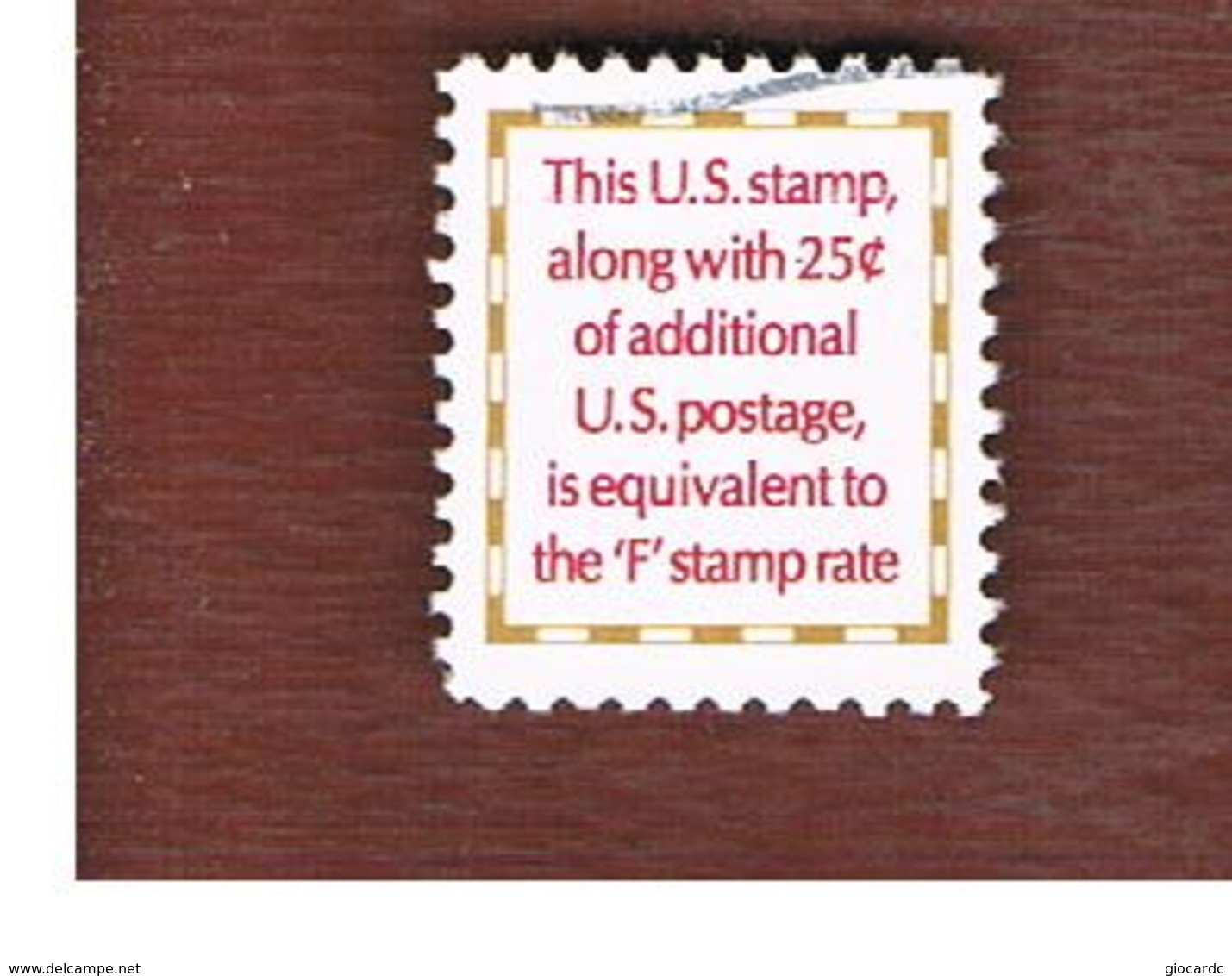 STATI UNITI (U.S.A.) - SG 2556  - 1991 RATE MAKING-UP  STAMPS, NO VALUE - USED - Gebraucht