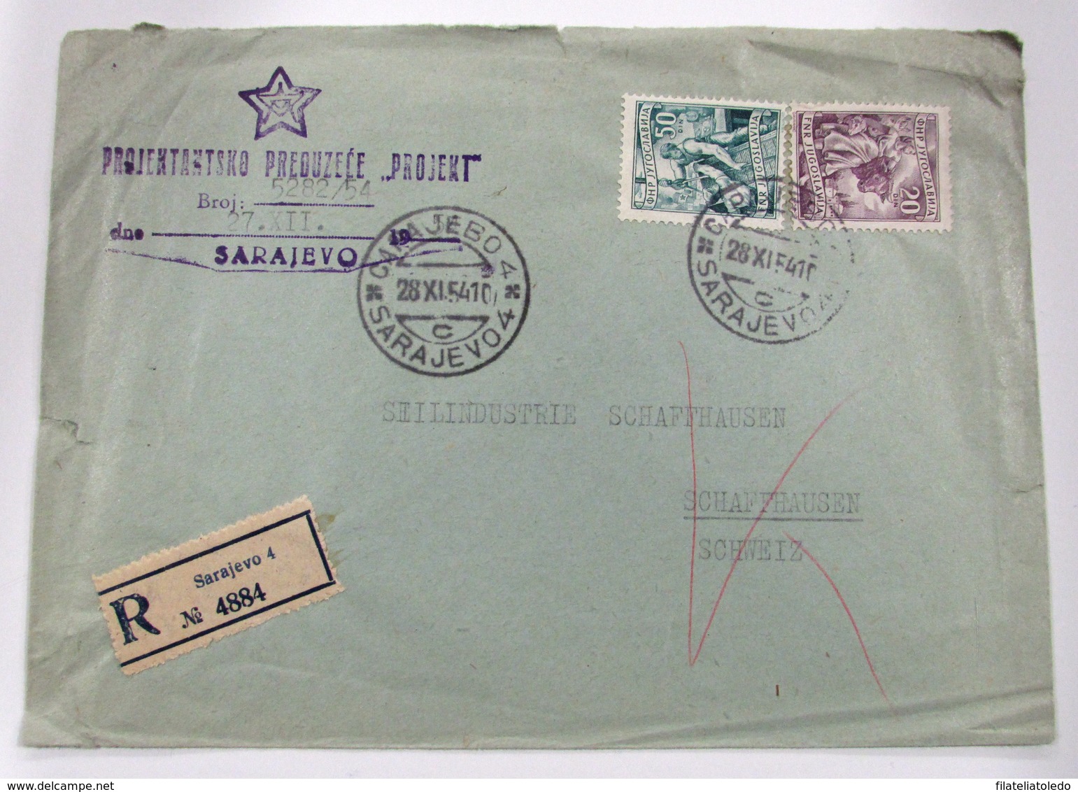 Yugoslavia 593-97 - Cartas & Documentos