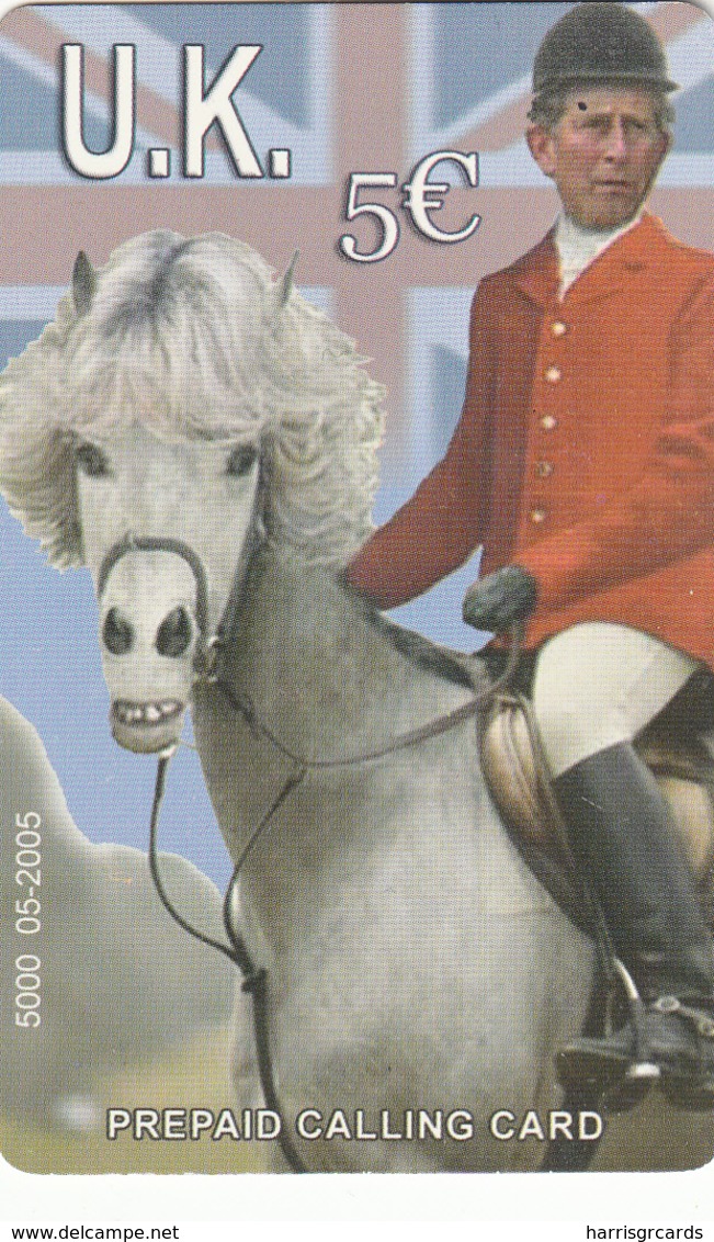 GREECE - UK Charles, Prince Of Wales On Horse, Amimex Prepaid Card 5€ , Τirage 5.000,05/05, Used - Grèce