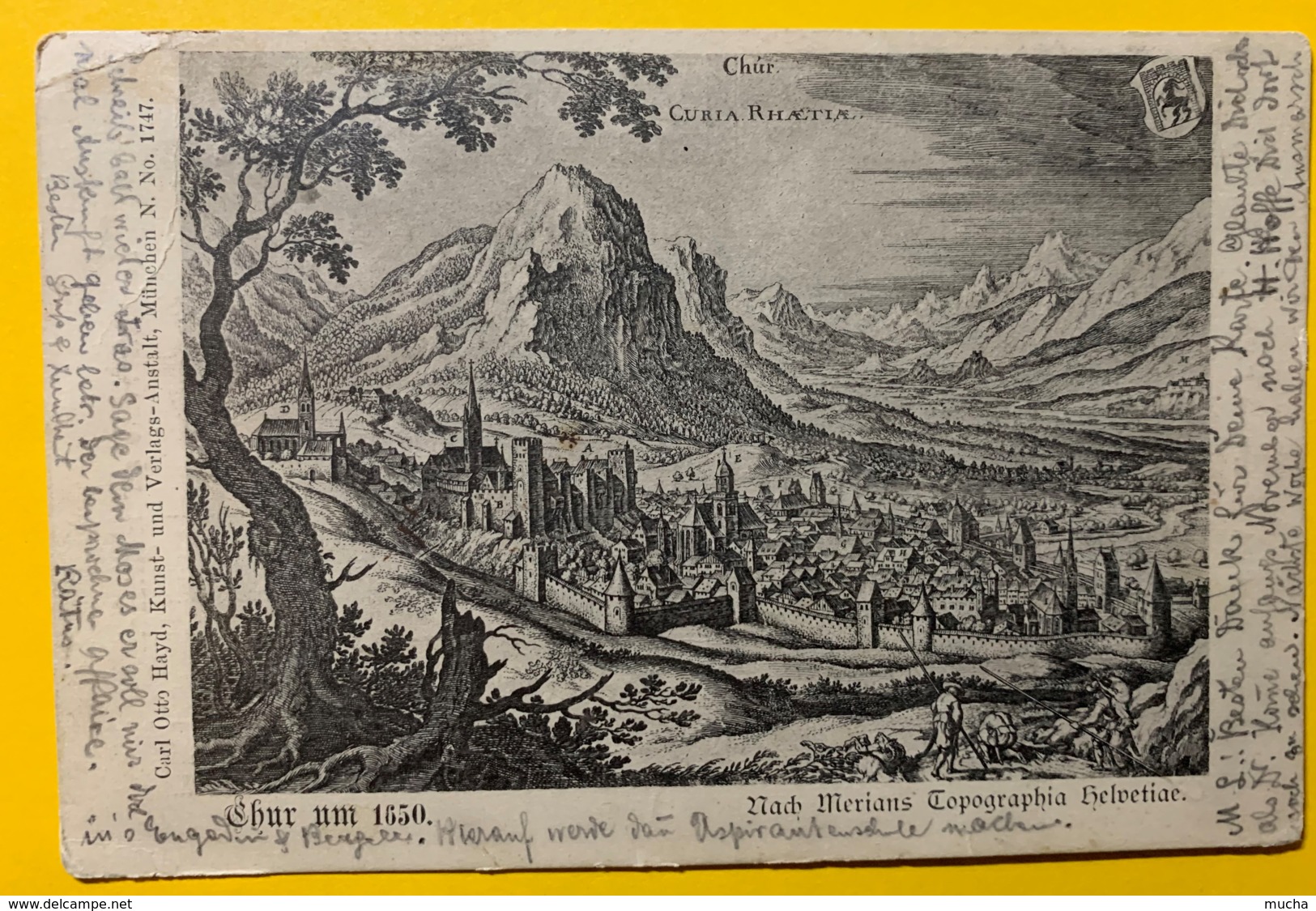 8135 - Chur Um 1650 Nach Merian Topographica Helvetiae - Coire