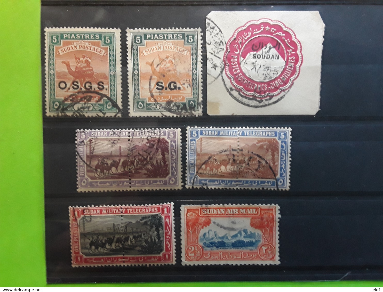 SOUDAN / SUDAN ,GB Condominium 7 Timbres Airmail Yv 34, Stationnery 5 M ,Service 9A, 63, TELEGRAPHE 10,11,12, Obl TB - Sudan (...-1951)