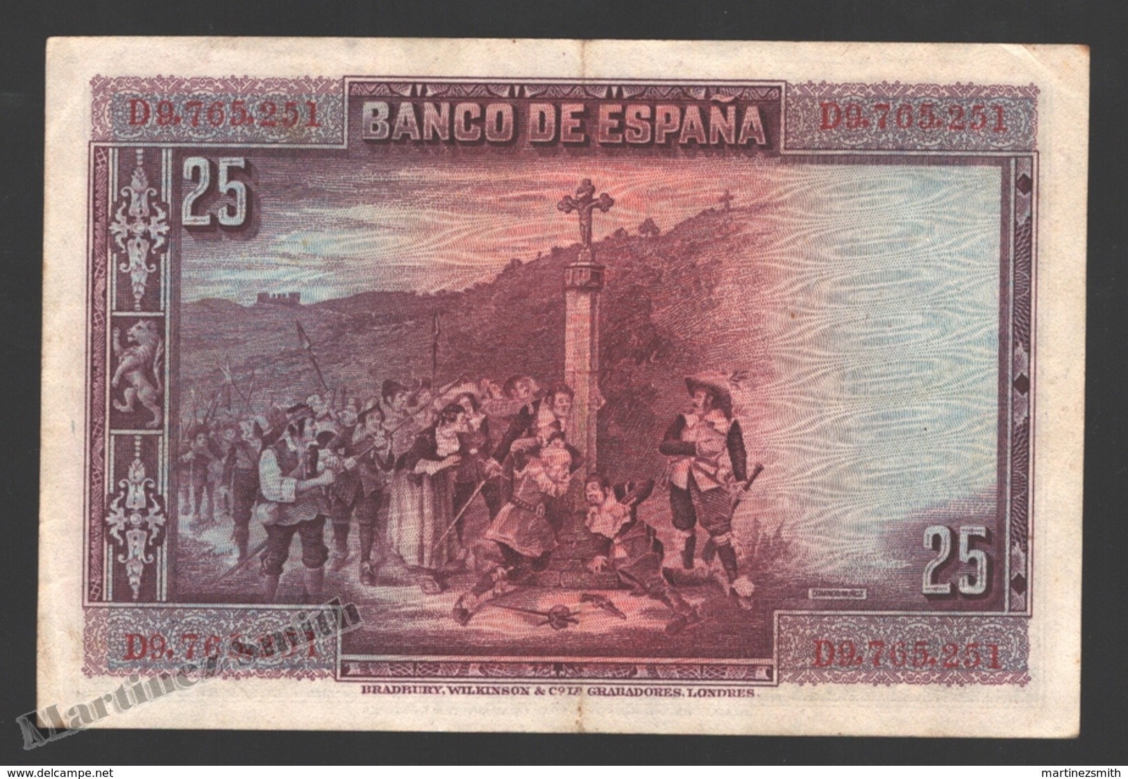 Banknote Spain -  25 Pesetas – August 1928 – Calderon De La Barca - Condition FF - Pick 74b - 1-2-5-25 Pesetas