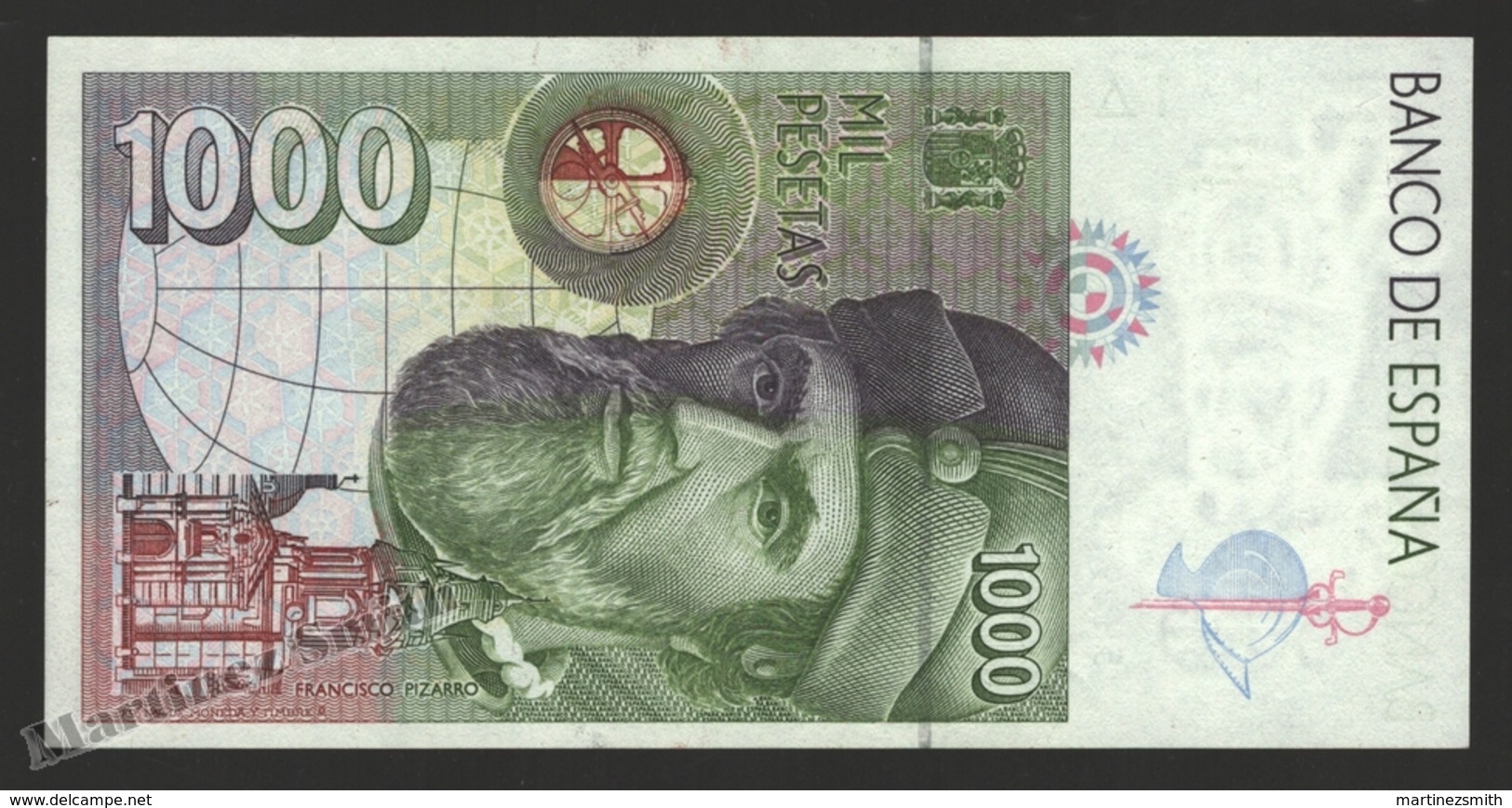 Banknote Spain -  1000 Pesetas – October 1992 – Hernan Cortes - Condition UNC - Pick 163 - [ 4] 1975-… : Juan Carlos I