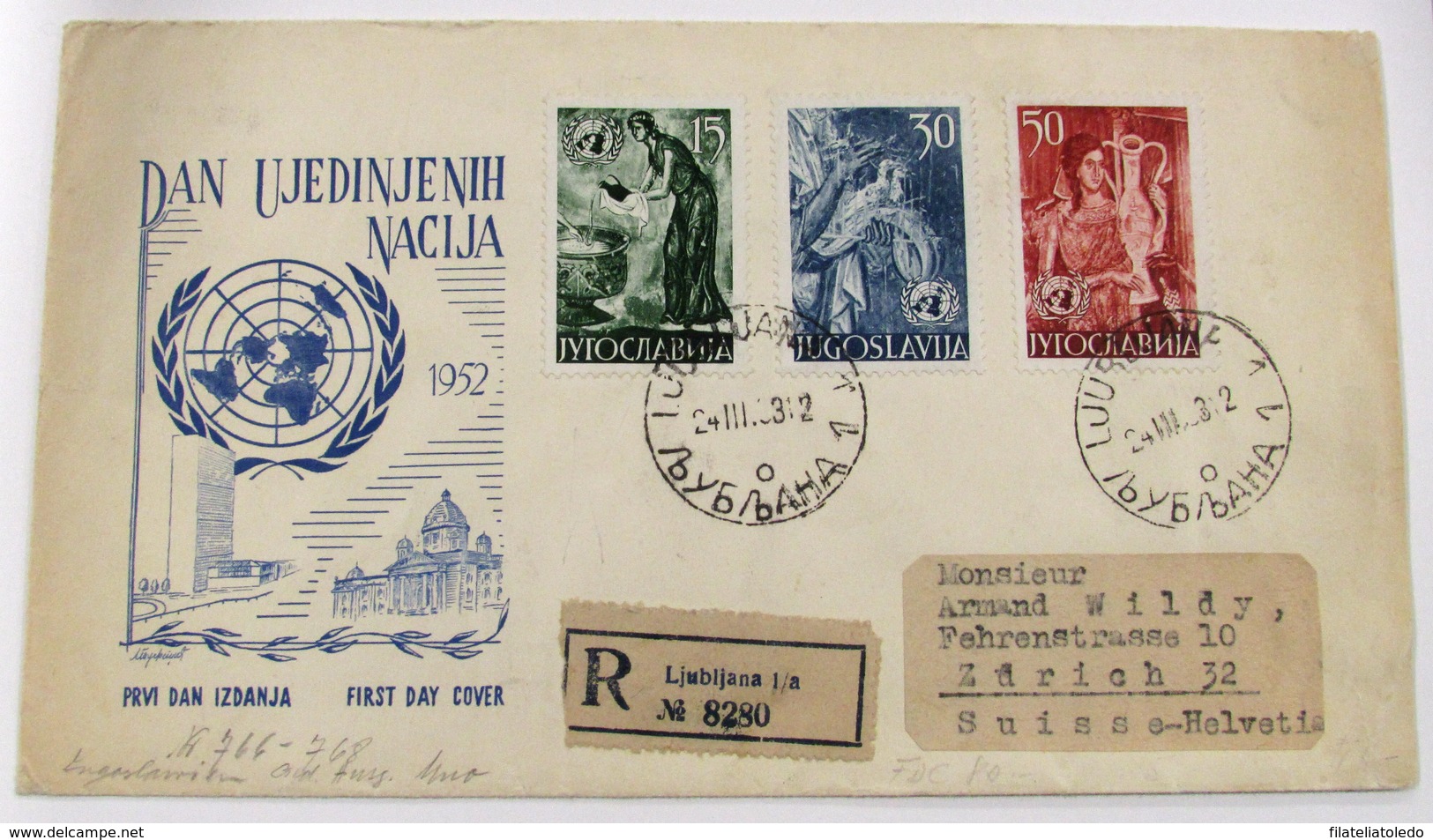 Yugoslavia 627/9 - Cartas & Documentos
