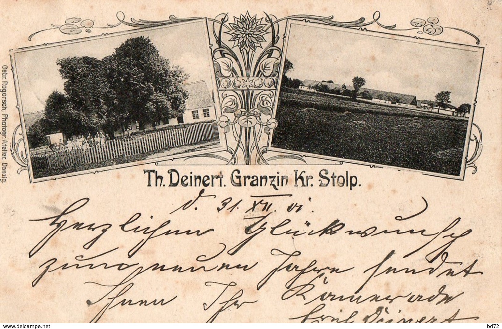 STOLP  ( SLUPSK, Pologne ), écrite En 1901 - Th. Deinert. Granzin Kr. Stolp - Pologne