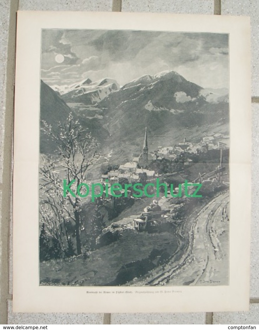 D101 184 Zeno Diemer Wenns Pitztal Tirol Kunstblatt Ca. 28 X 35 Cm 1897 !! - Andere & Zonder Classificatie