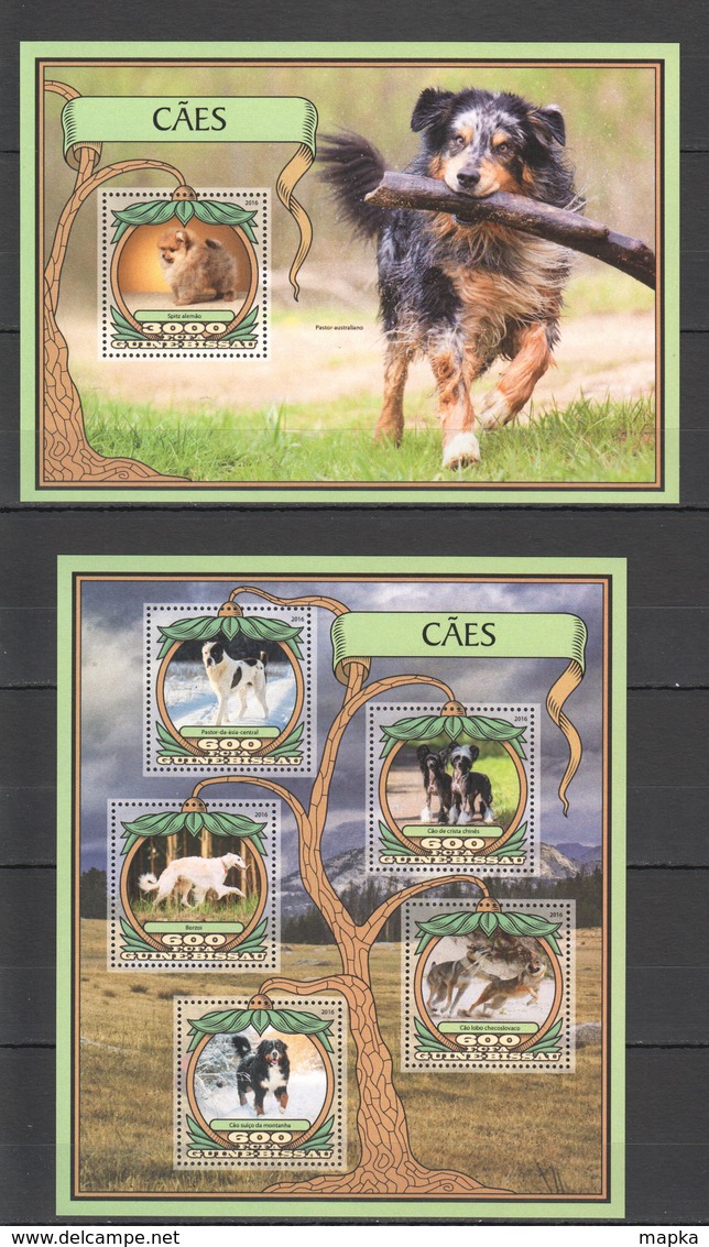 TT059 2016 GUINE GUINEA-BISSAU ANIMALS DOGS 1KB+1BL MNH - Chiens