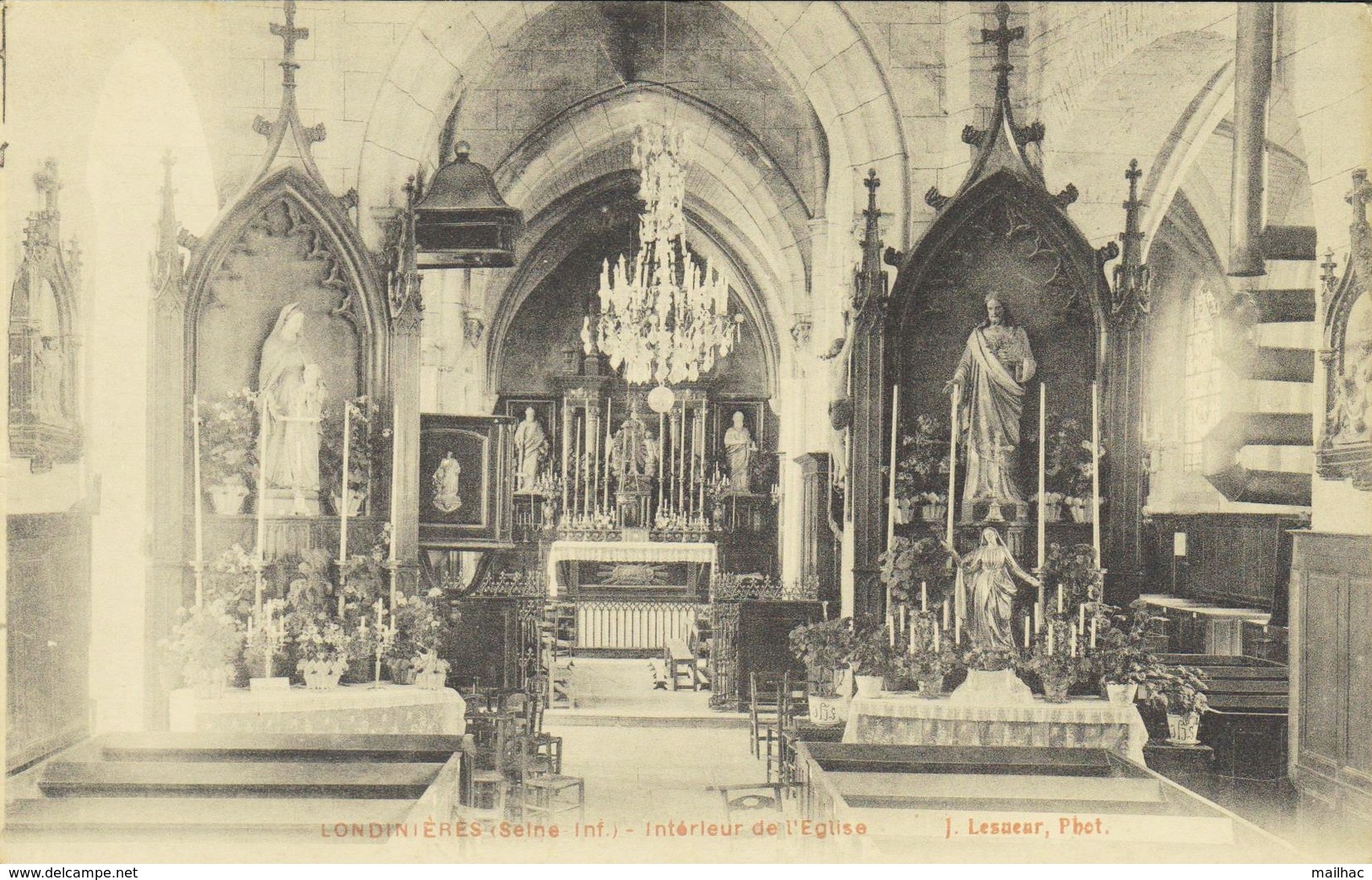 D 76 - LONDINIERES - Intérieur De L'Eglise - Phot. LESUEUR - Londinières