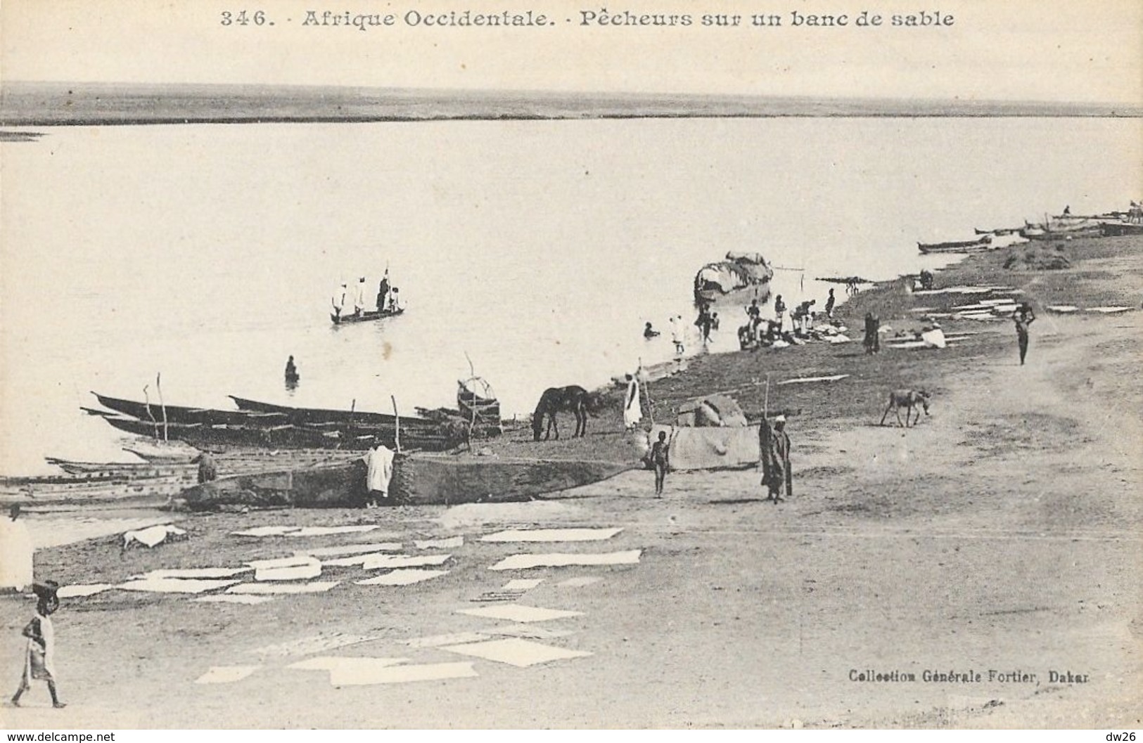 Afrique Occidentale, Pêcheurs Sur U Banc De Sable - Collection Fortier, Carte N° 346 Non Circulée - Senegal