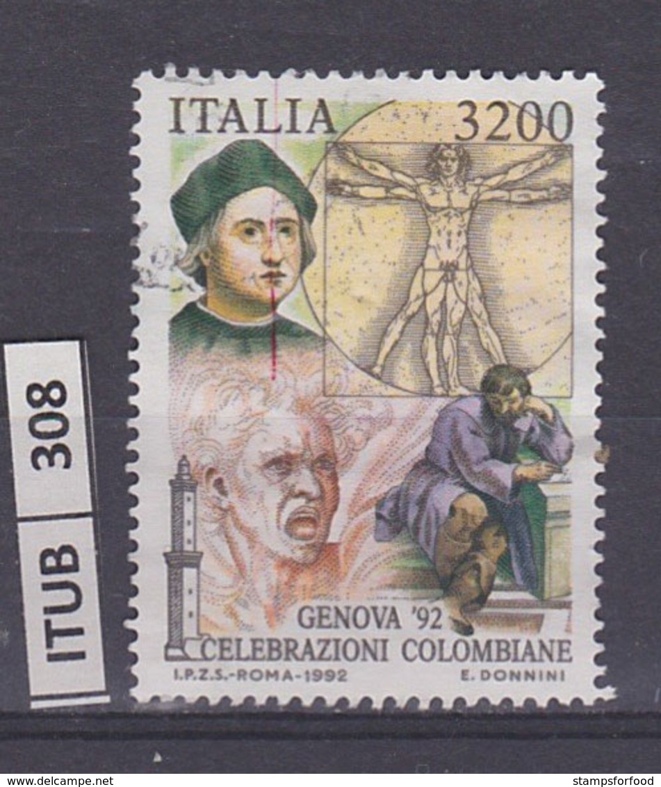 ITALIA REPUBBLICA   1992	Celebrazioni Colombiane L. 3200 Usato - 1991-00: Usati