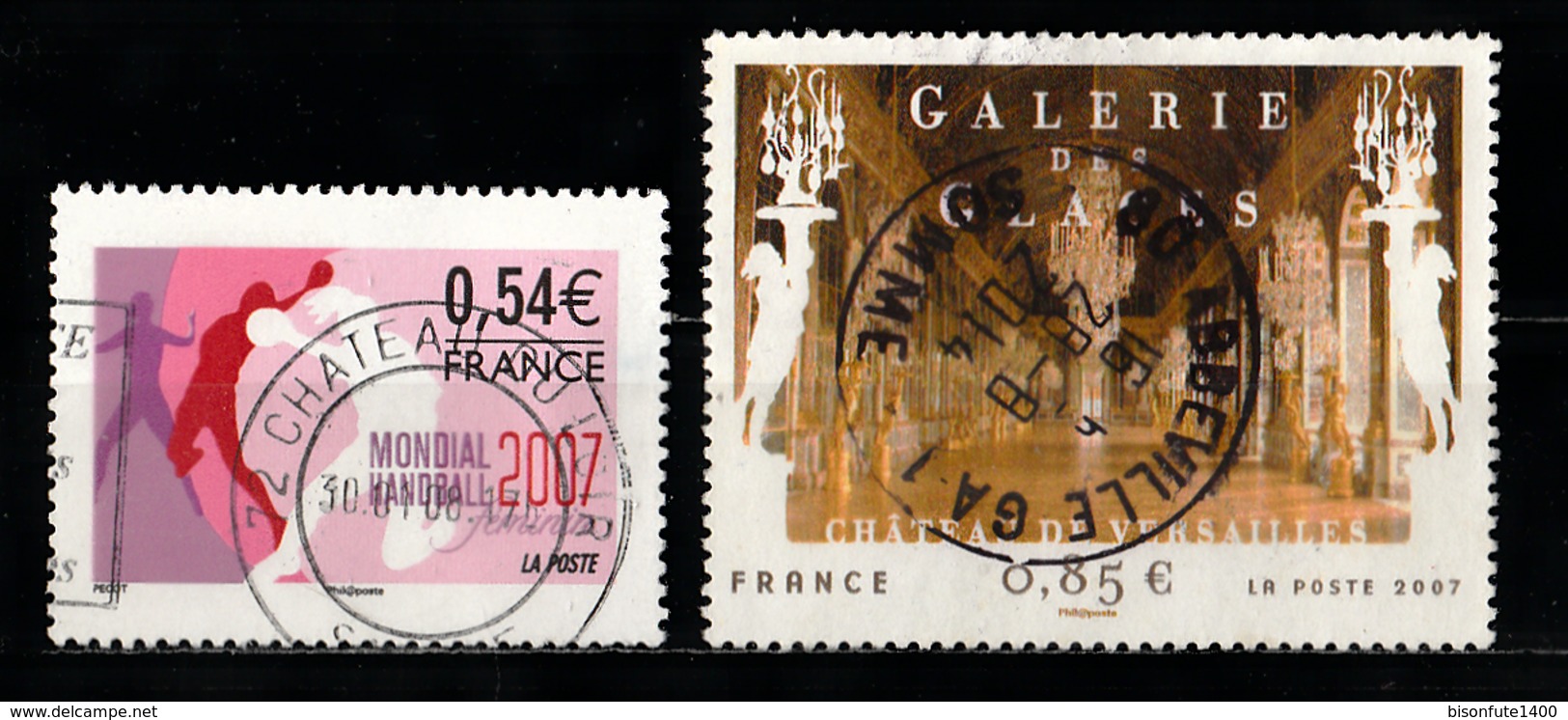 France 2007 : Timbres Yvert & Tellier N° 4096 - 4099 - 4100 - 4102 - 4105 - 4118 Et 4119 Avec Oblitérations Rondes - Oblitérés