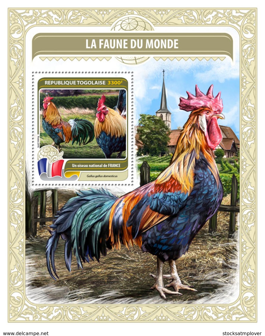 Togo  2016 Fauna  The World National Bird Of France, Cock ,rooster - Togo (1960-...)