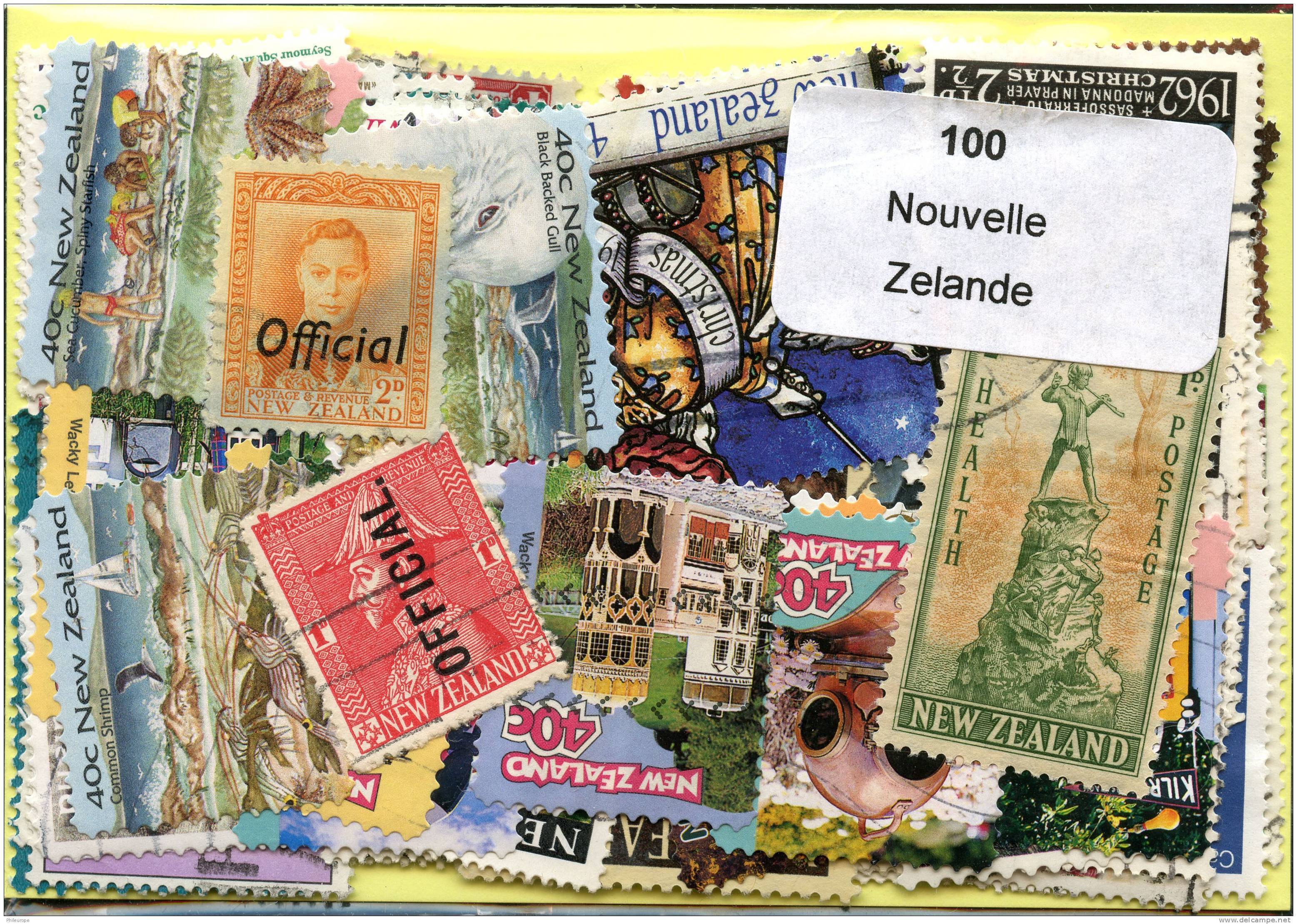 Lot 100 Timbres Nouvelle Zelande - Vrac (max 999 Timbres)