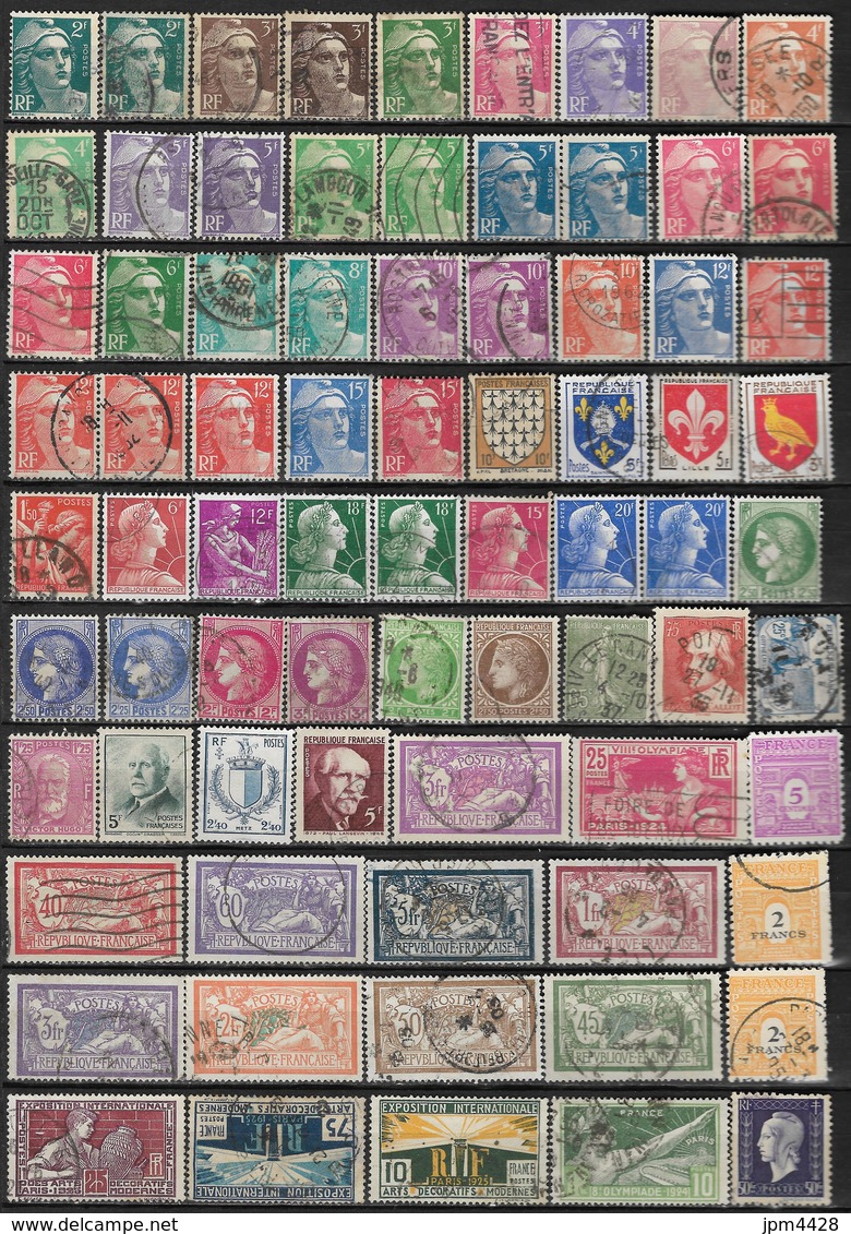 France Lot De 260 Timbres Oblitérés, Grands Et Petits Formats  - Départ Petit Prix - Vrac (max 999 Timbres)