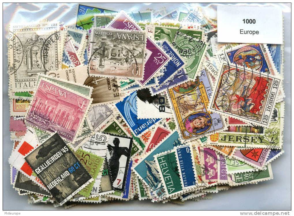 1000 Timbres Thème Europe - Lots & Kiloware (mixtures) - Min. 1000 Stamps