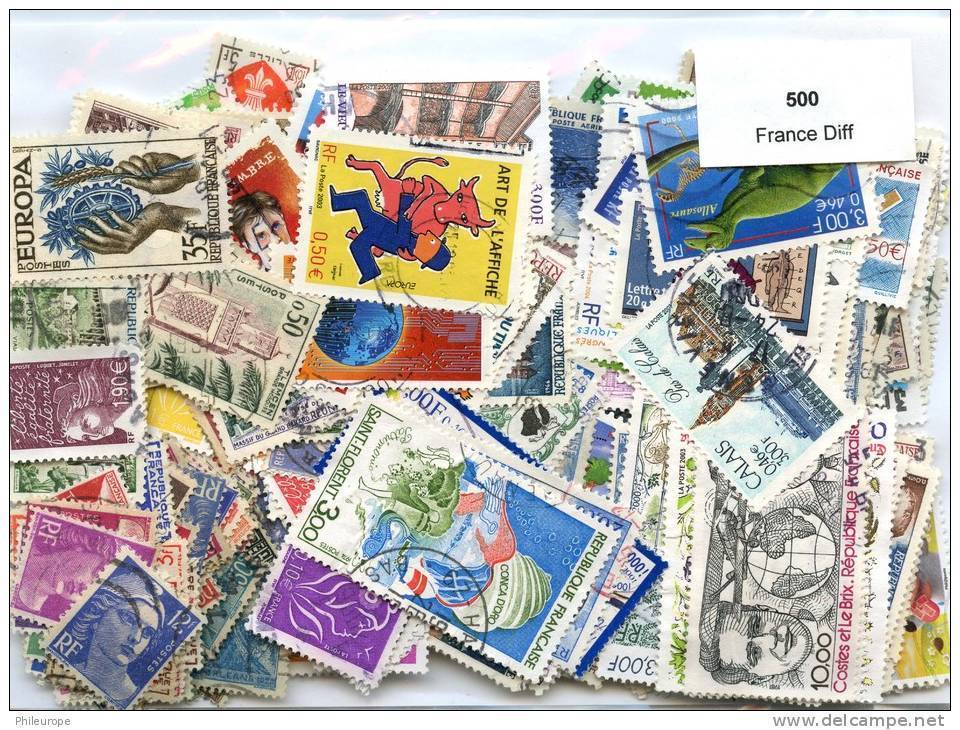 Lot De Timbres De France (500 Differents) - Vrac (max 999 Timbres)