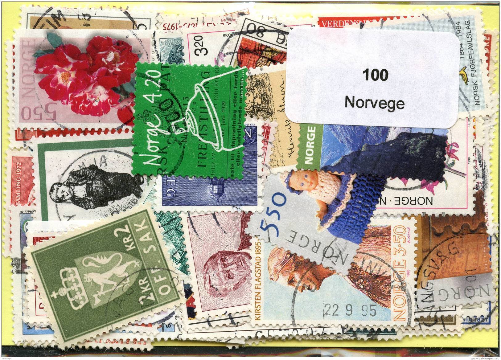 Lot 100 Timbres Norvege - Vrac (max 999 Timbres)