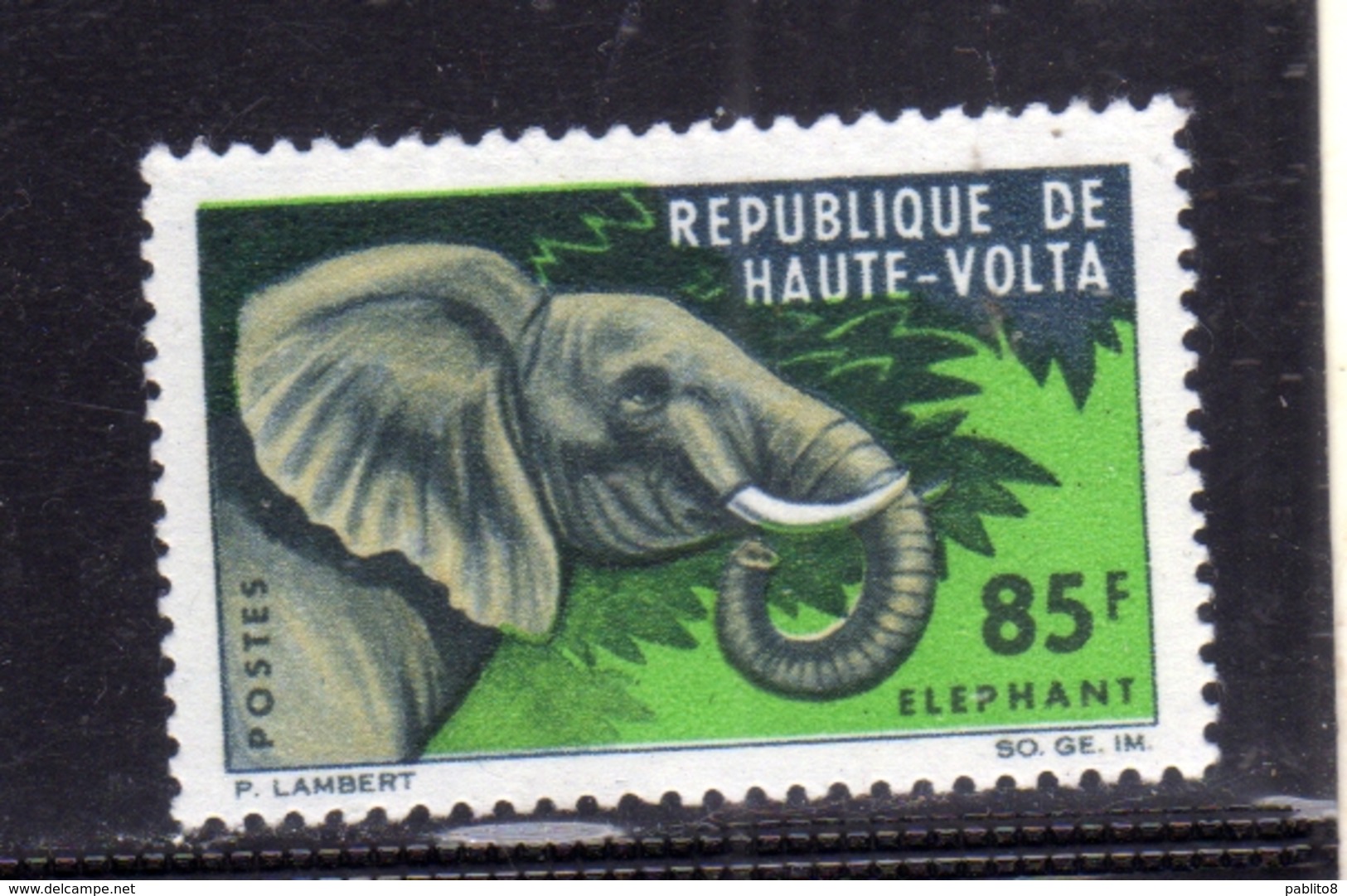 ALTO VOLTA HAUTE VOLTA UPPER VOLTA BURKINA FASO 1966 FAUNA ANIMALS ANIMAUS ANIMALI ELEPHANT ELEFANTE 85fr MNH - Opper-Volta (1958-1984)