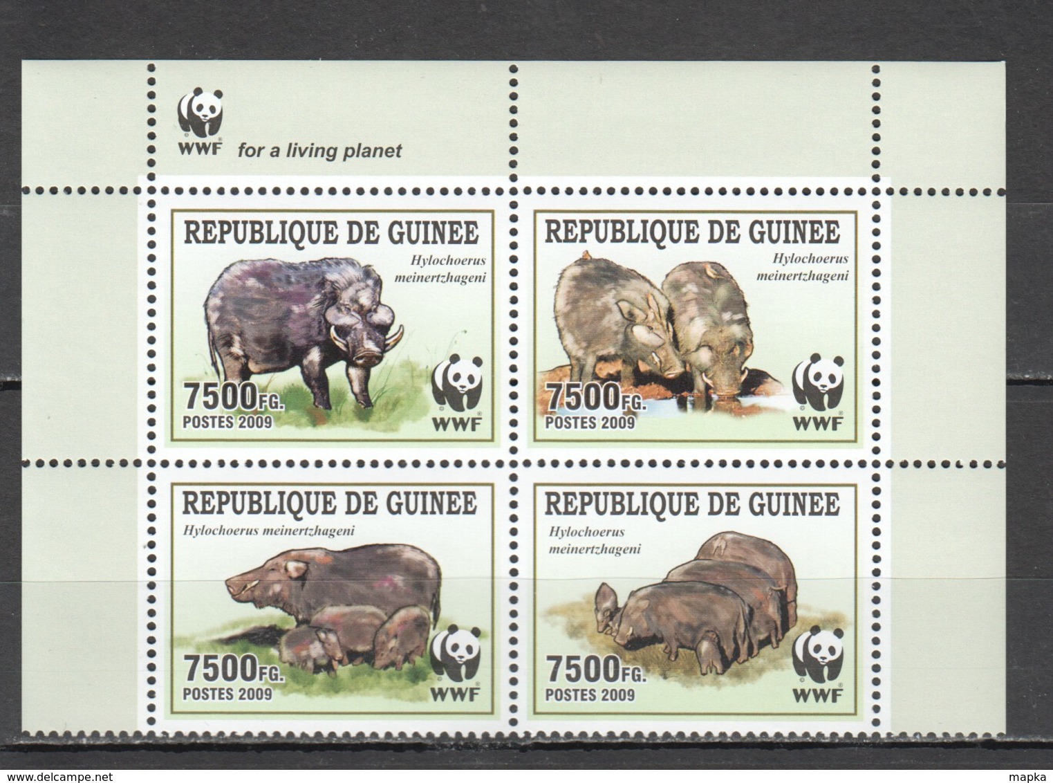 L588 2009 DE GUINEE FAUNA WILD ANIMALS WWF HYLOCHOERUS 1SET MNH - Sonstige & Ohne Zuordnung