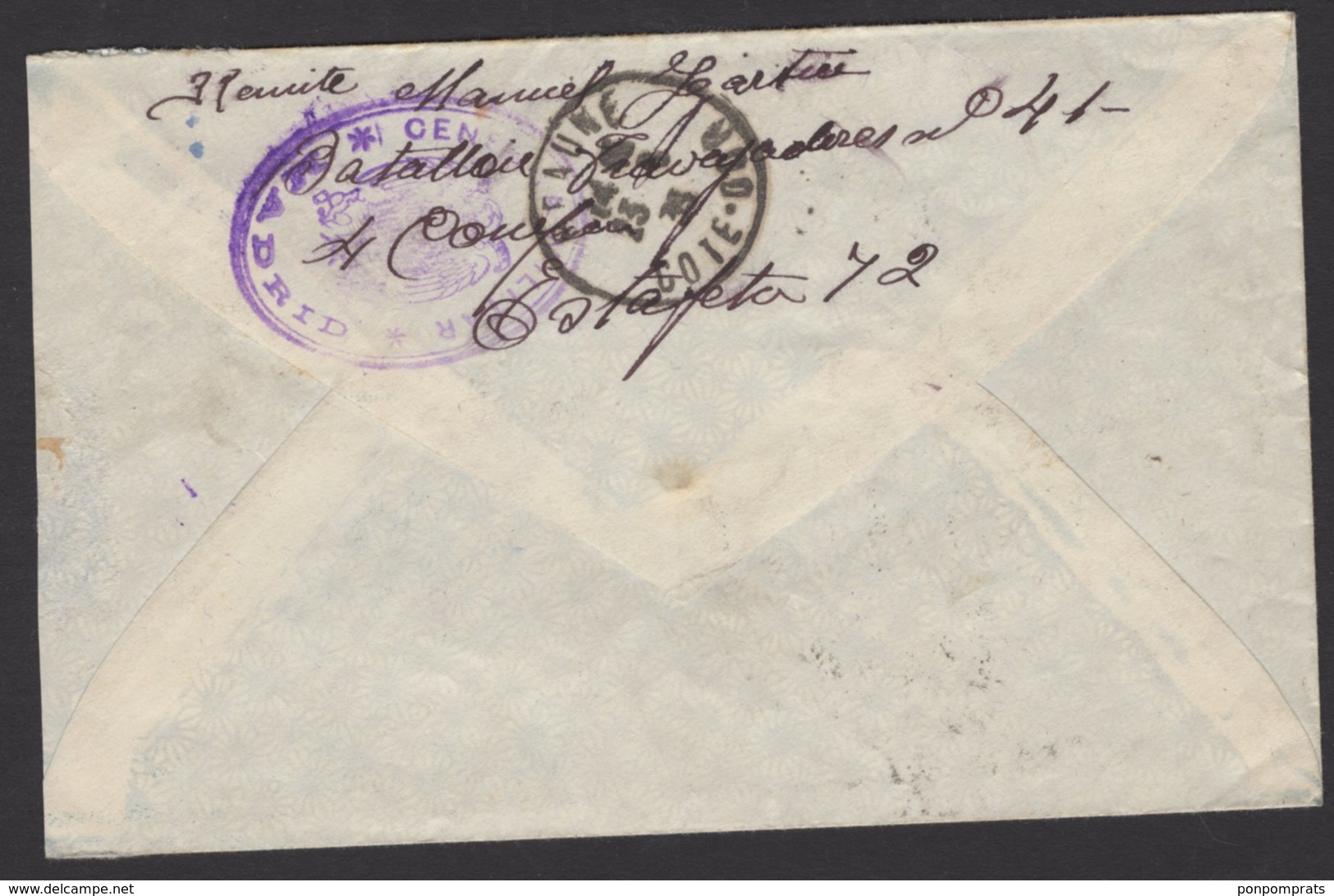 GUERRE D'ESPAGNE (Spanish War) Enveloppe Affrt à 4 Timbres  Oblt TALAVERA + Censure BATALLON DE TRABAJADORES 4a > BEAUN - Lettres & Documents