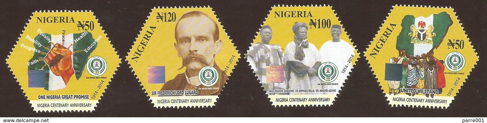 Nigeria 2016 Centenary Governor Lugard Presidents Democracy Cartograpgy Flag Mint Hologram Set - Hologrammen