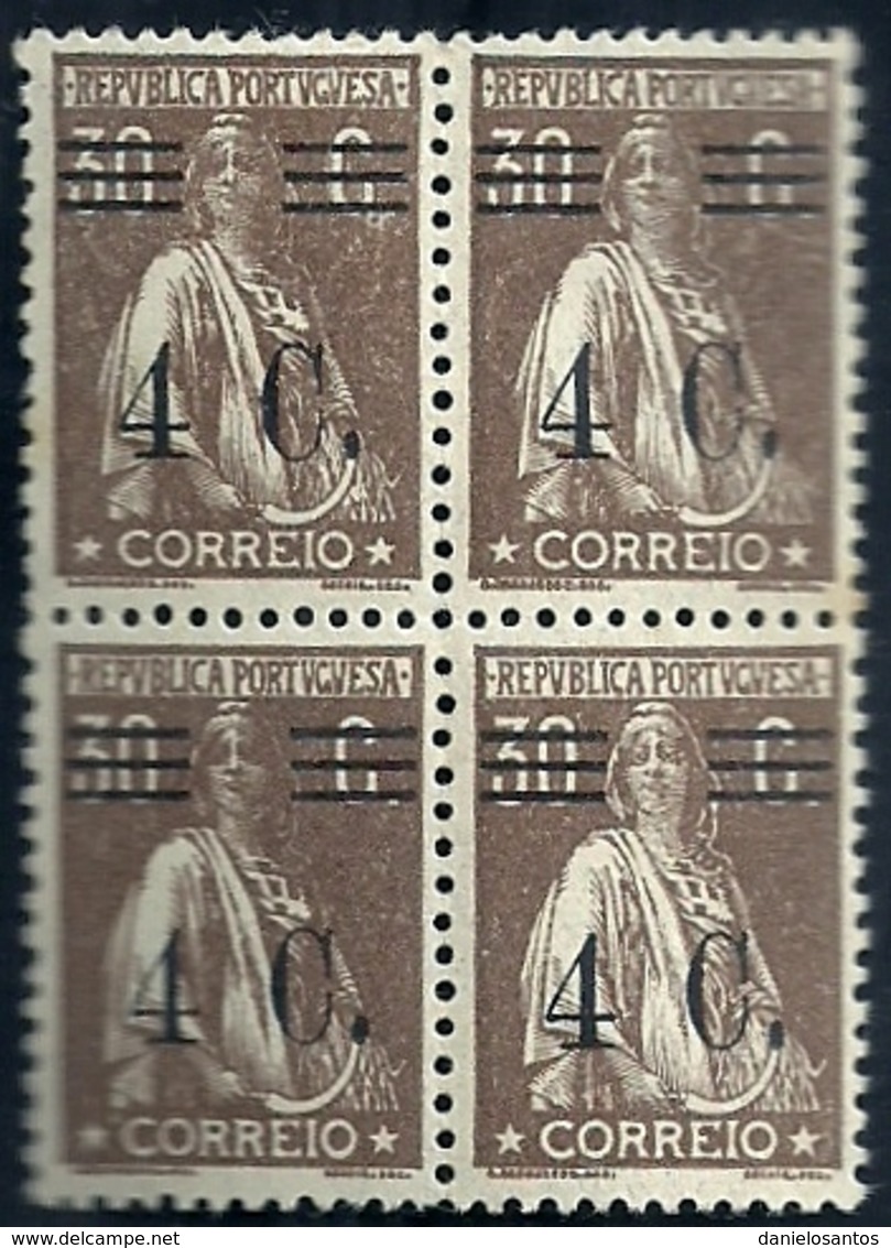 Portugal 1928-29 Ceres Surcharged In Black - Ceres Com Sobertaxa Block Of 4 MNH - Post