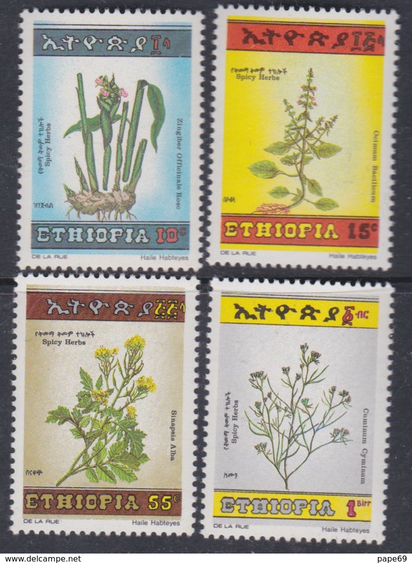 Ethiopie N° 1149 / 52 XX  Flore : Herbes à épices,  Les 4 Valeurs Sans Charnière, TB - Ethiopie