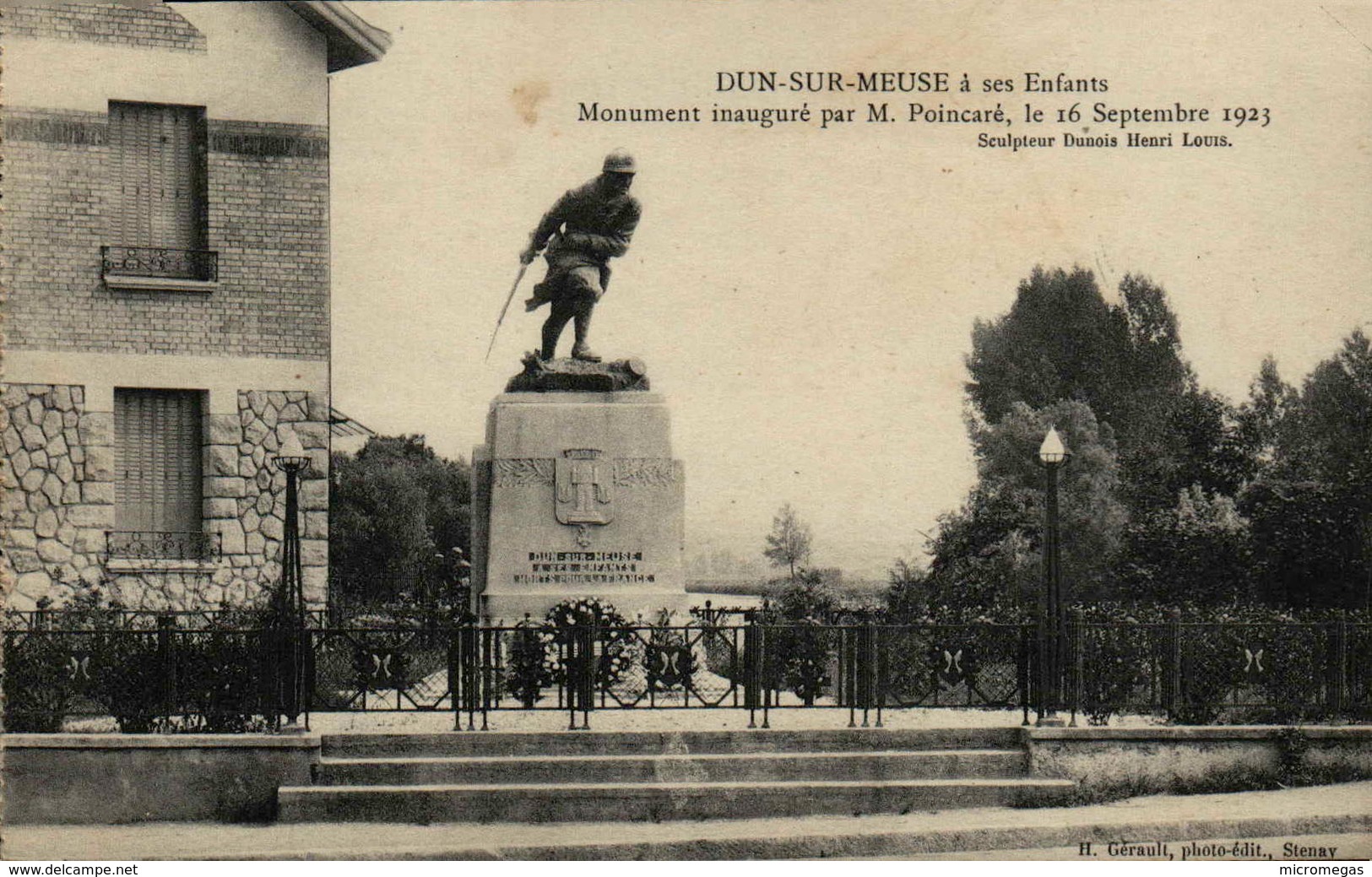 55 - DUN-sur-MEUSE à Ses Enfants - Monument Inauguré Par M. Poincaré Le 16 Septembre 1923 - Dun Sur Meuse